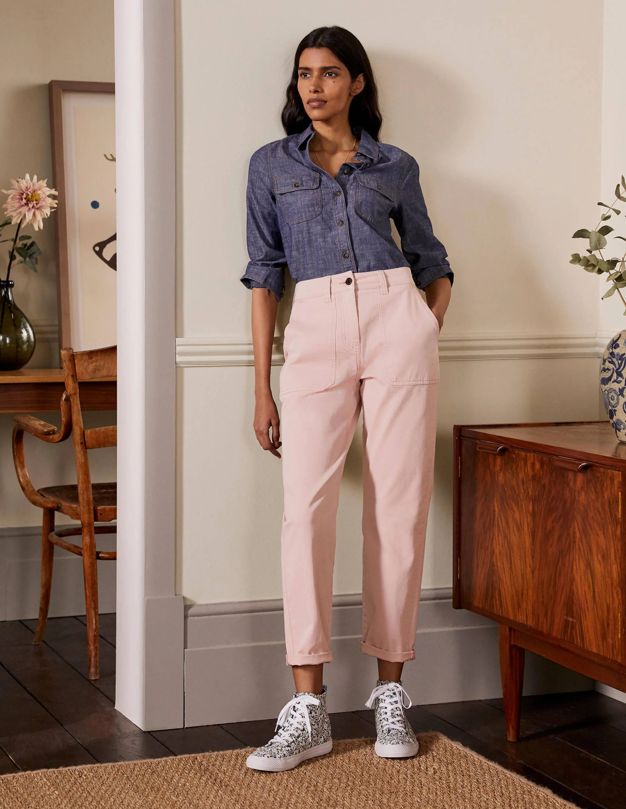 Relaxed Chino Pants-Milkshake