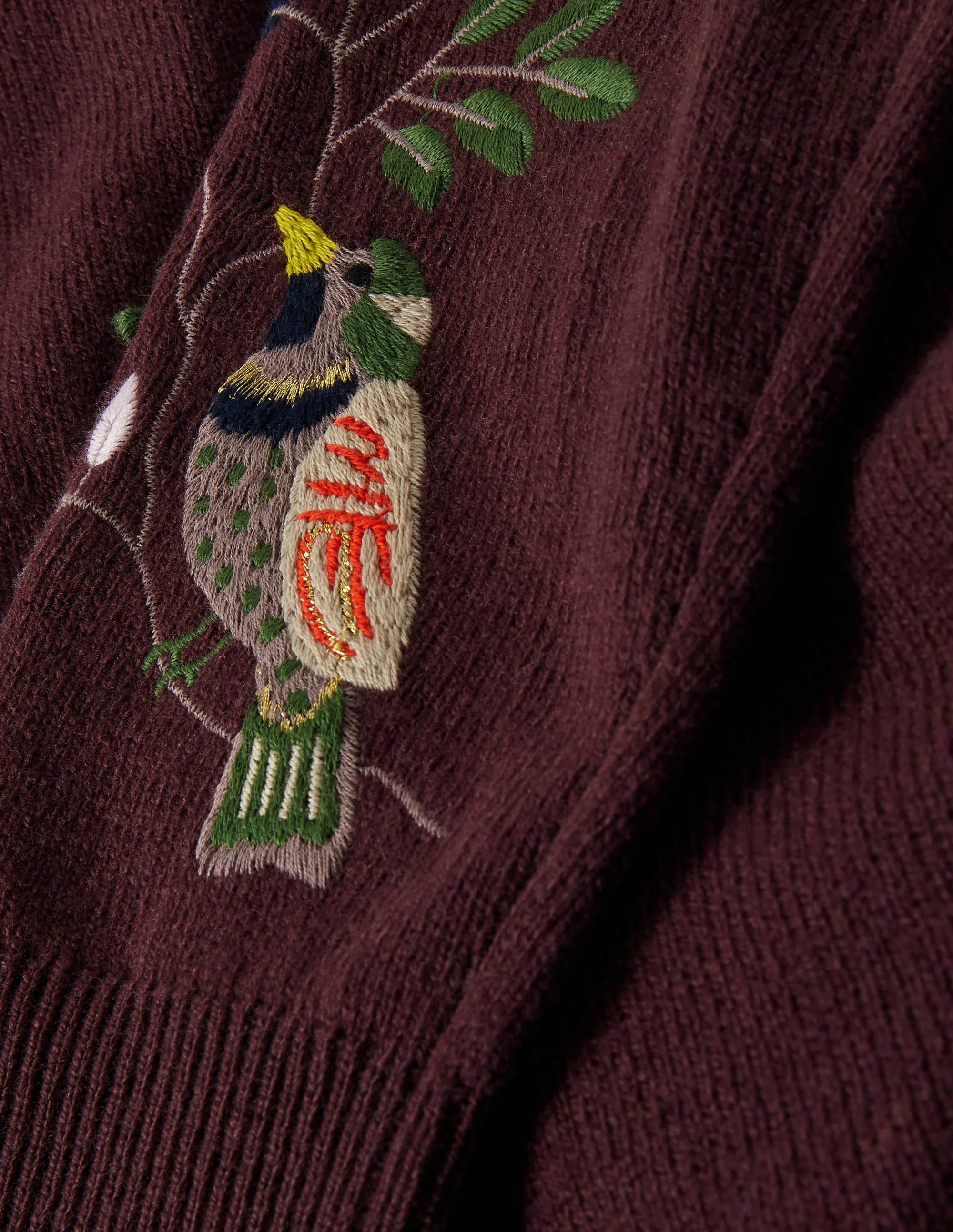 Relaxed Embroidered Sweater-Deep Wisteria - Image 5