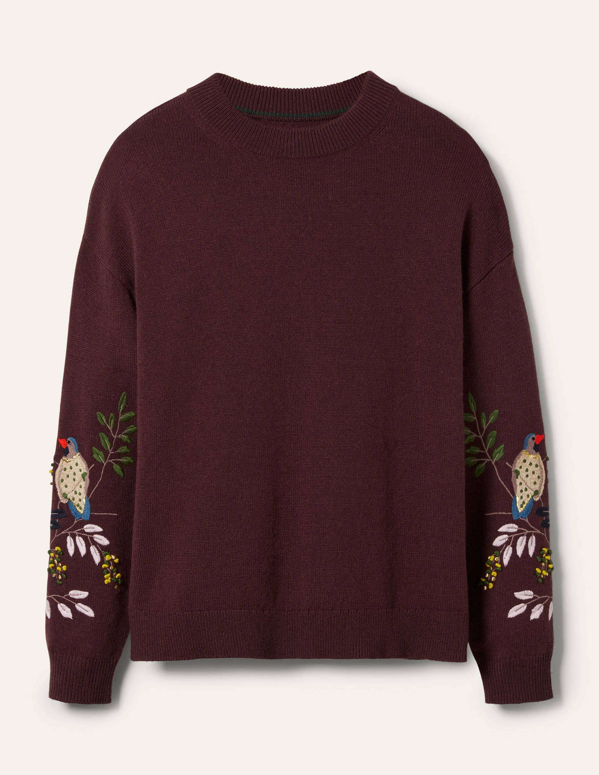 Relaxed Embroidered Sweater-Deep Wisteria - Image 6