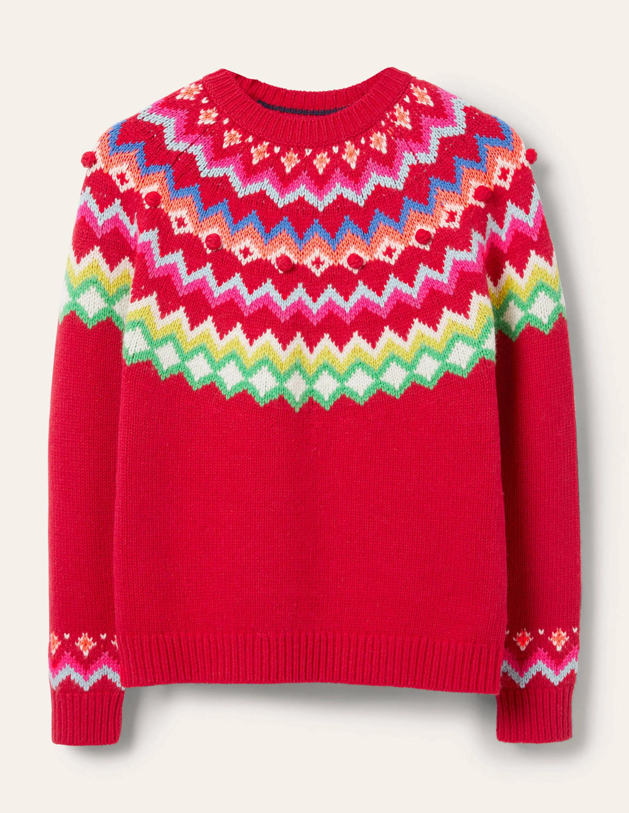 Relaxed Fair Isle Sweater-Rockabilly Red - Image 5