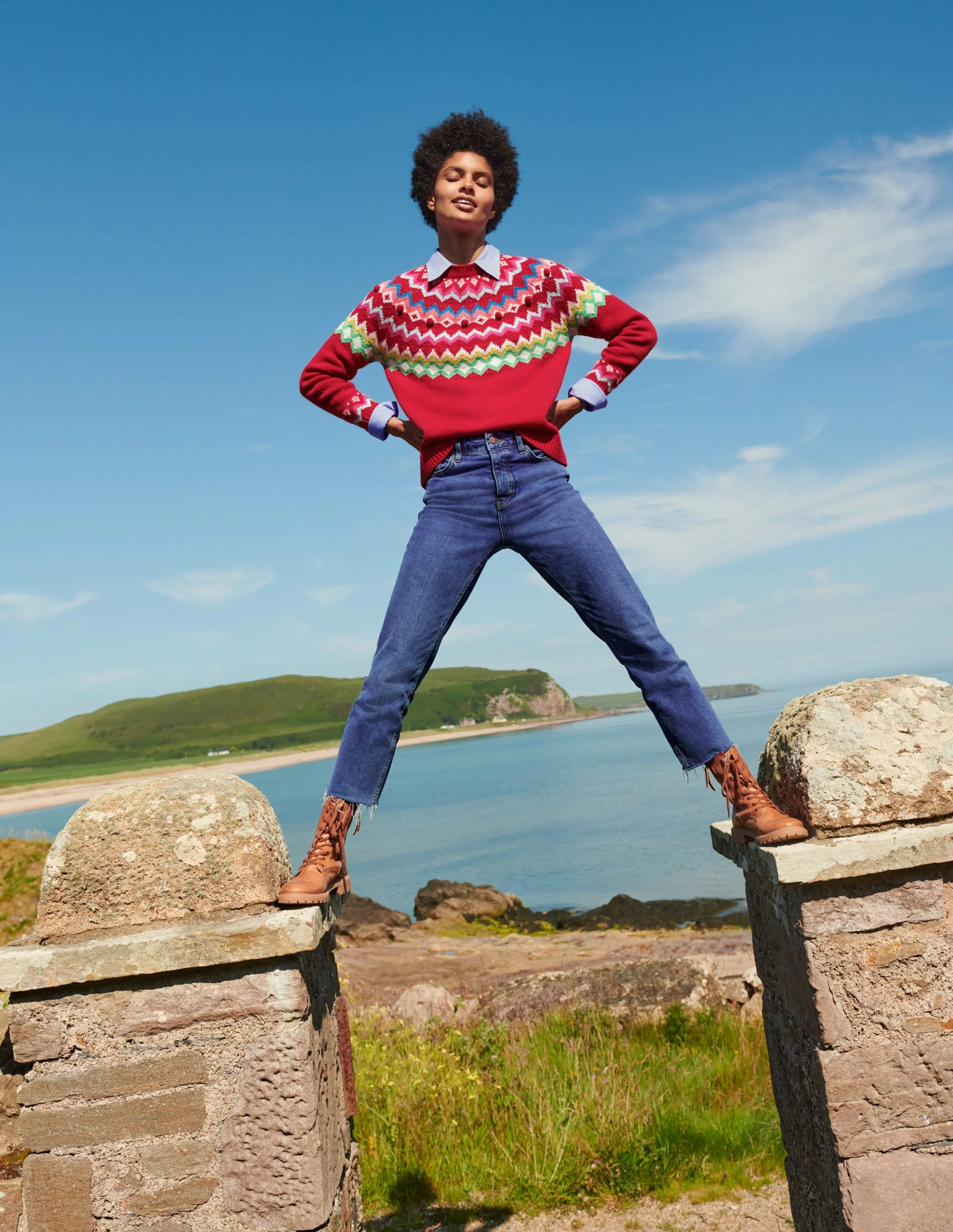 Relaxed Fair Isle Sweater-Rockabilly Red - Image 6