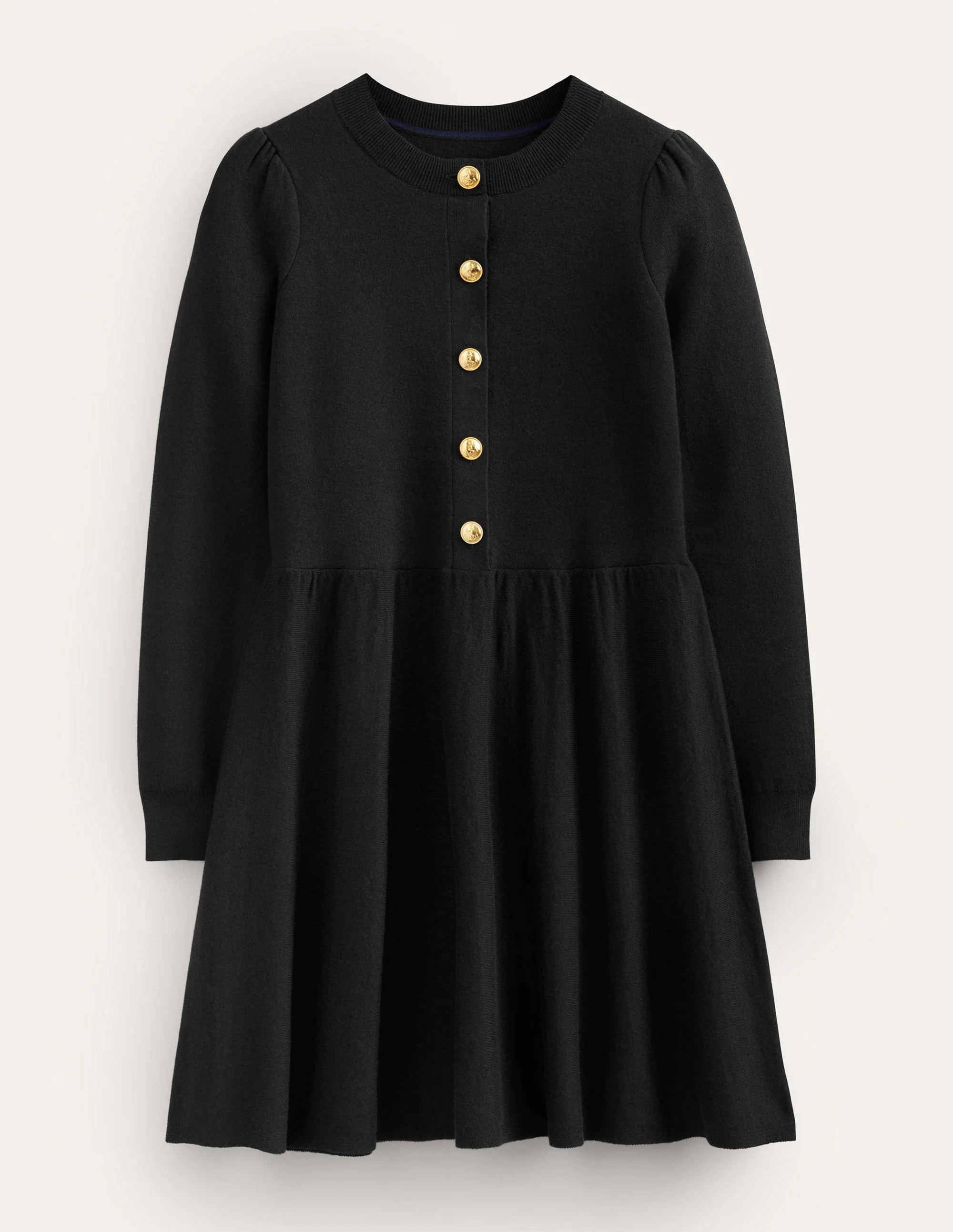 Relaxed Knitted Mini Dress-Black - Image 6