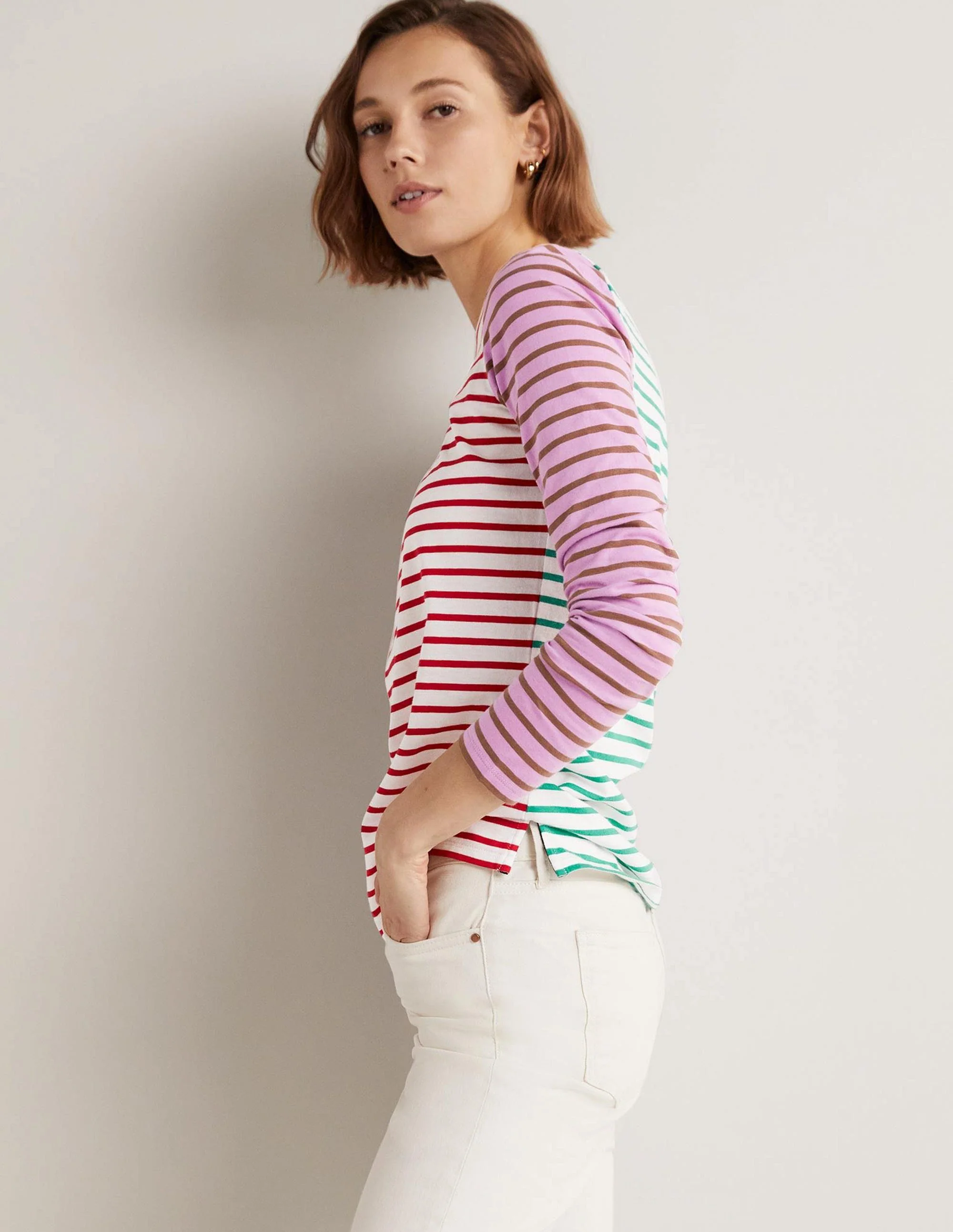 Repurposed Breton Top-Pink Multi Stripe - Image 10