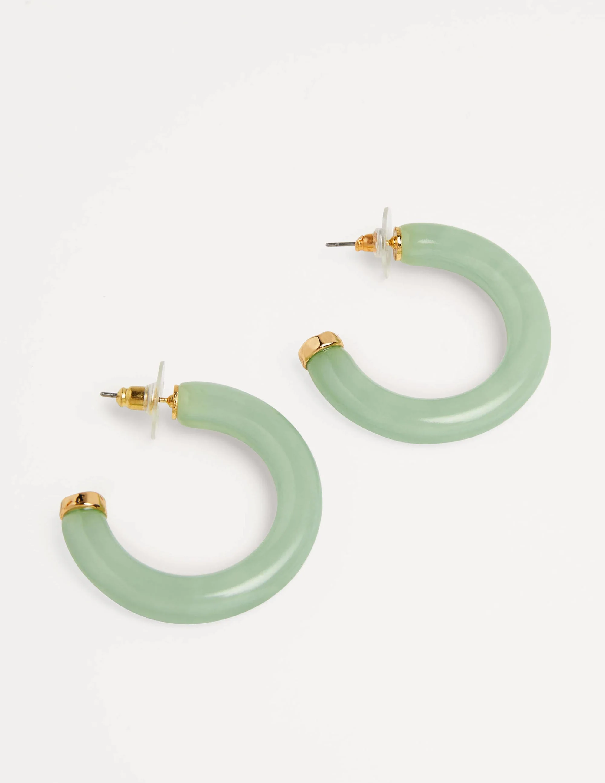 Resin Hoop Earrings-Emerald