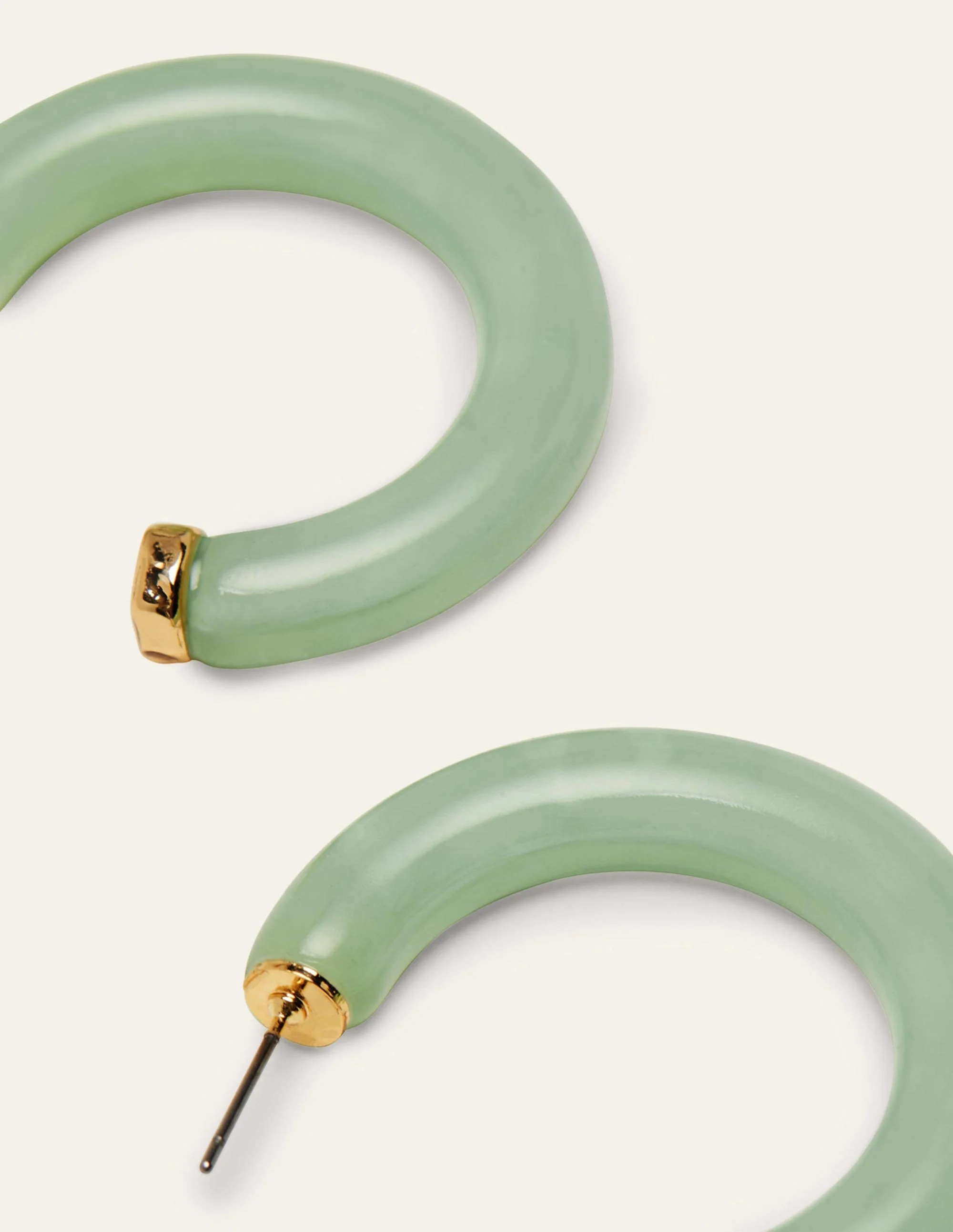 Resin Hoop Earrings-Emerald - Image 3