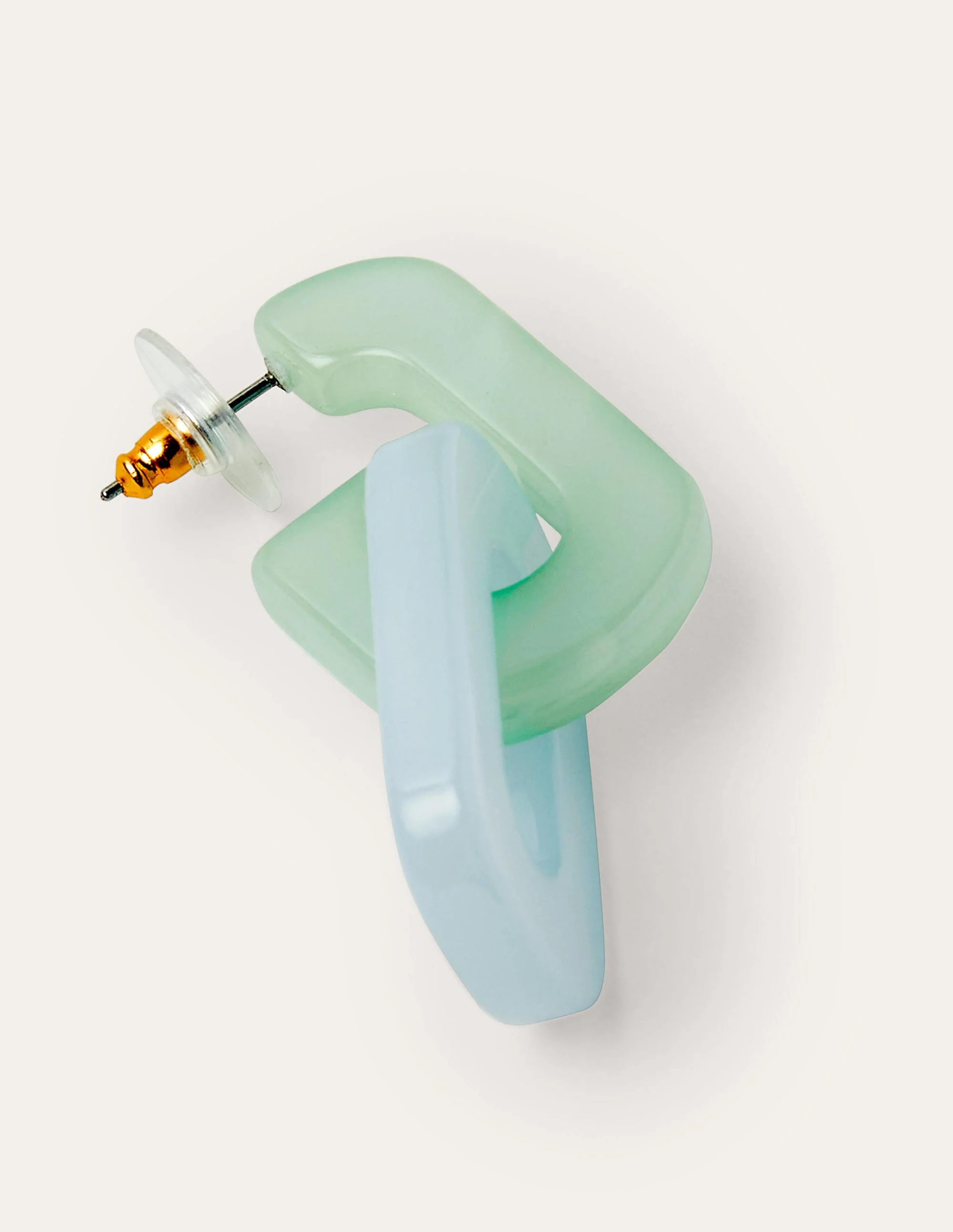 Resin Link Earrings-Emerald Multi - Image 3