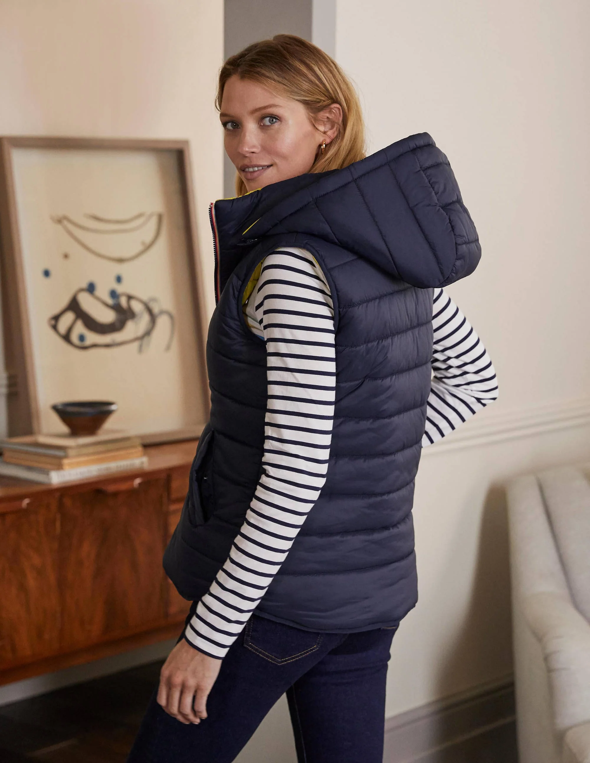 Reversible Lightweight Vest-Navy/Mimosa - Image 3