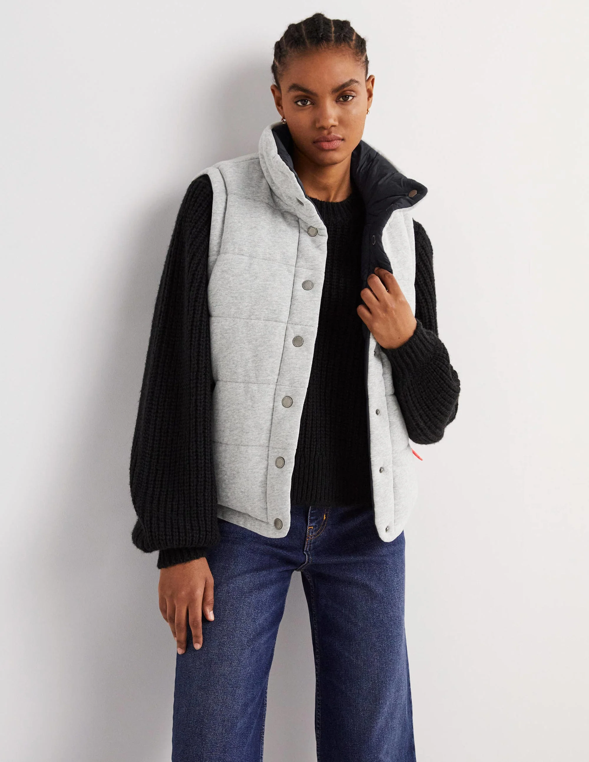 Reversible Vest-Grey Marl with Navy