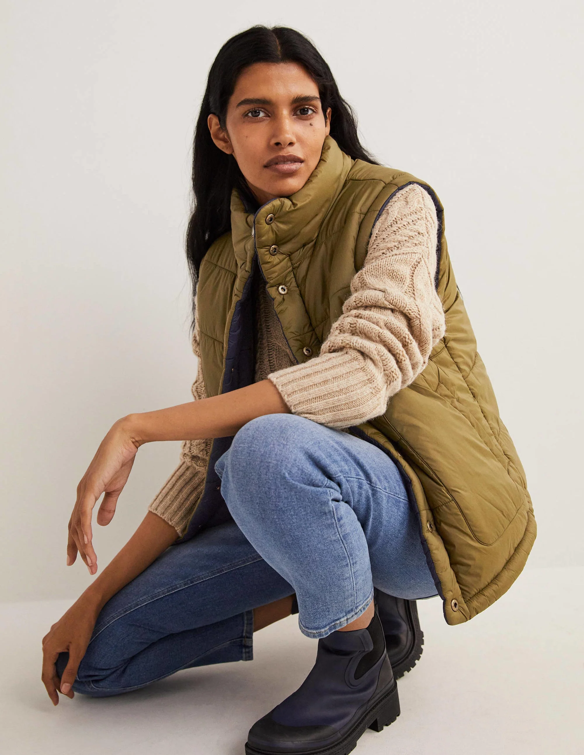 Reversible Vest-Navy and Basil Green - Image 5