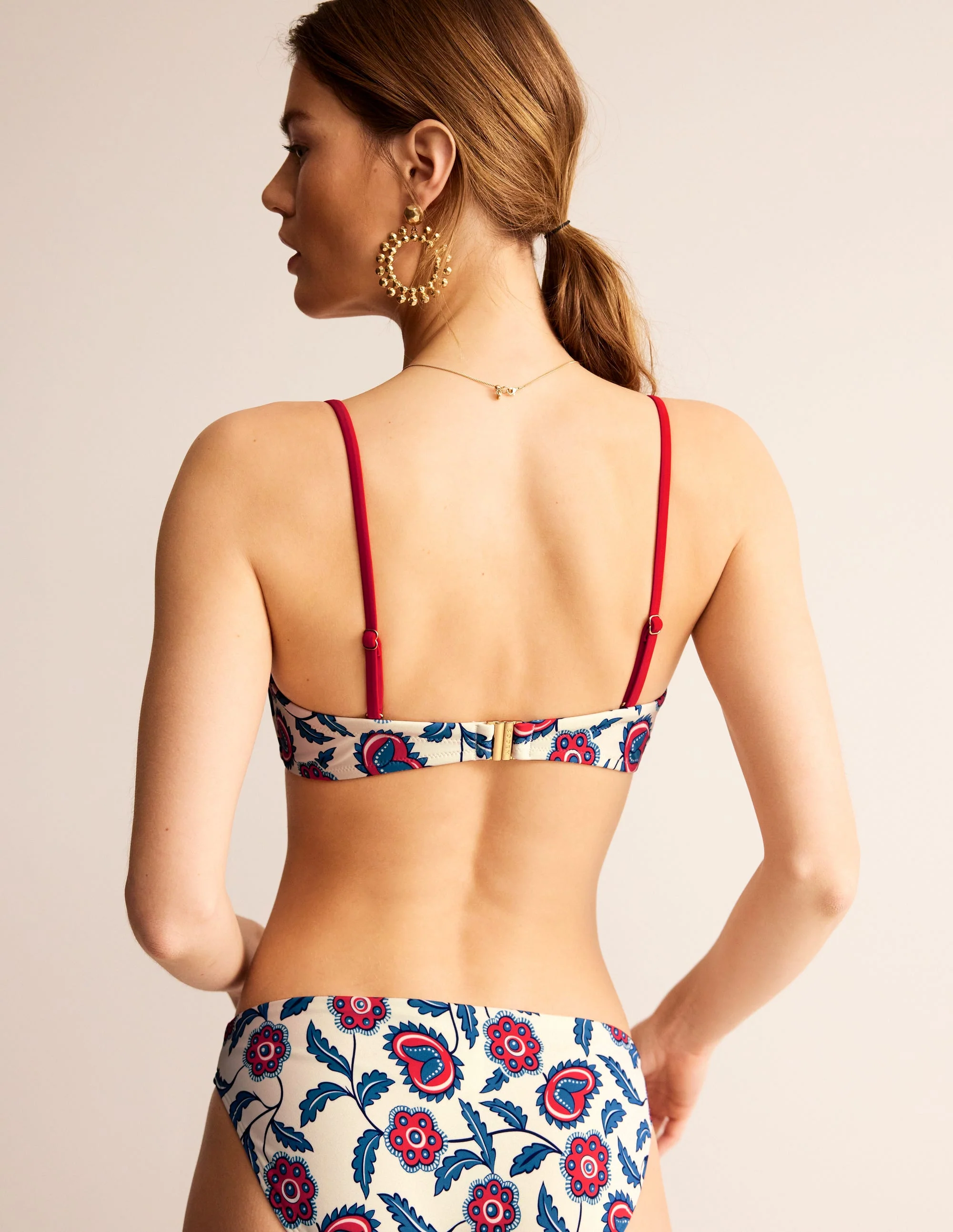 Rhodes Cup Sized Bikini Top-Ivory, Floret Vine - Image 3