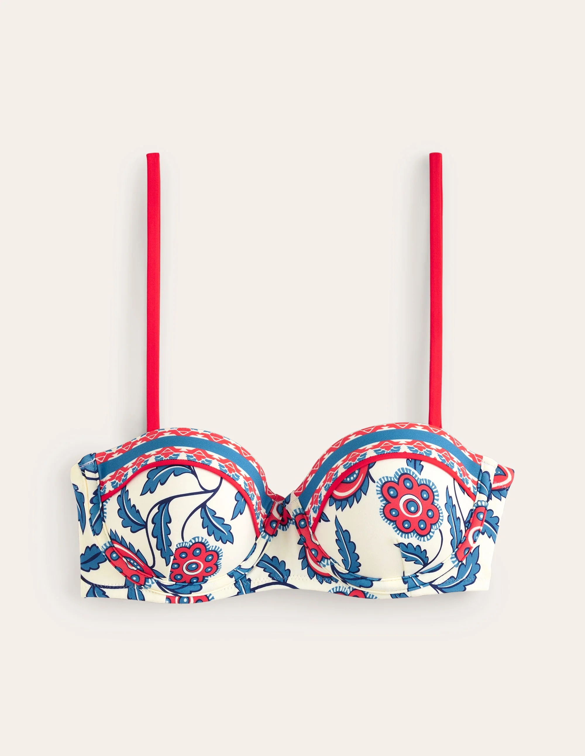 Rhodes Cup Sized Bikini Top-Ivory, Floret Vine - Image 5