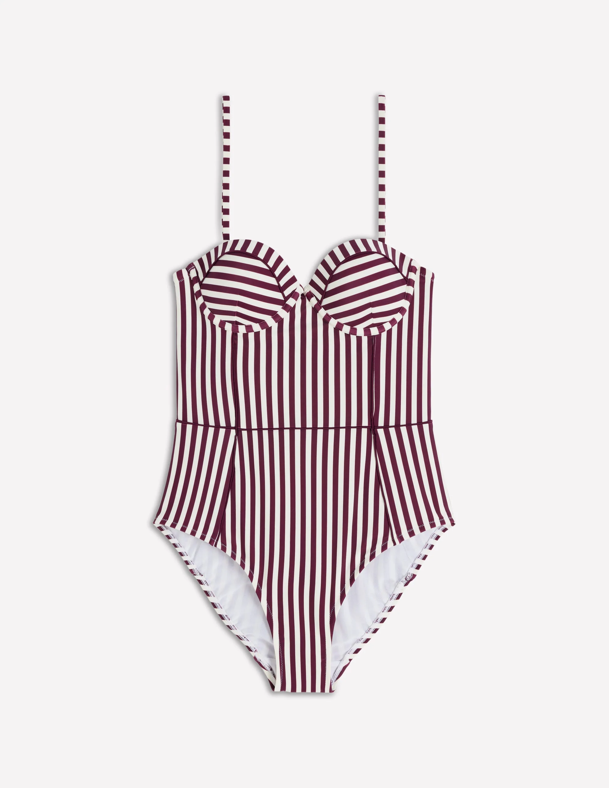 Rhodes Cup Sized Swimsuit-Chocberry, Ivory Stripe - Image 6