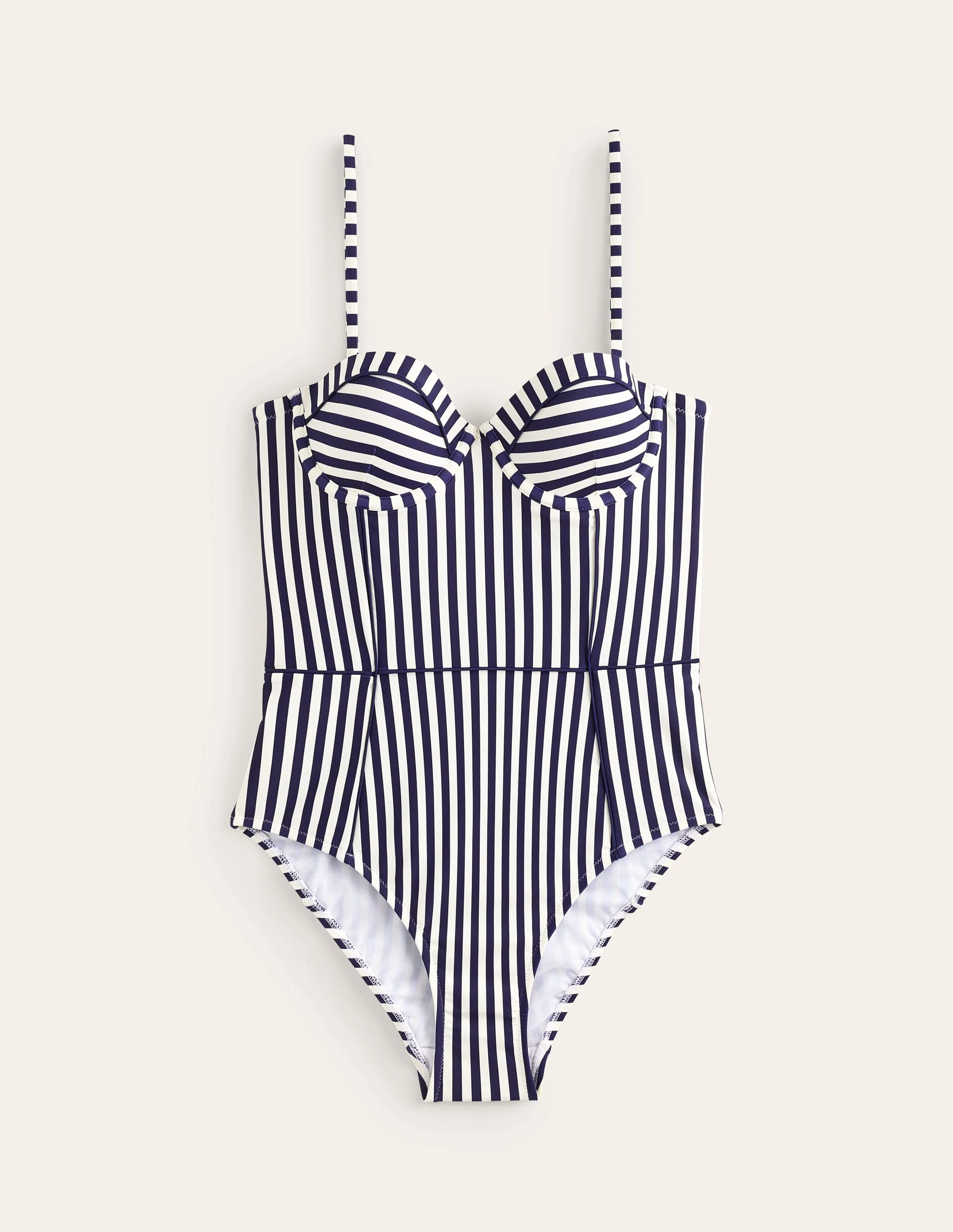 Rhodes Cup Sized Swimsuit-Navy, Ivory Stripe - Image 5