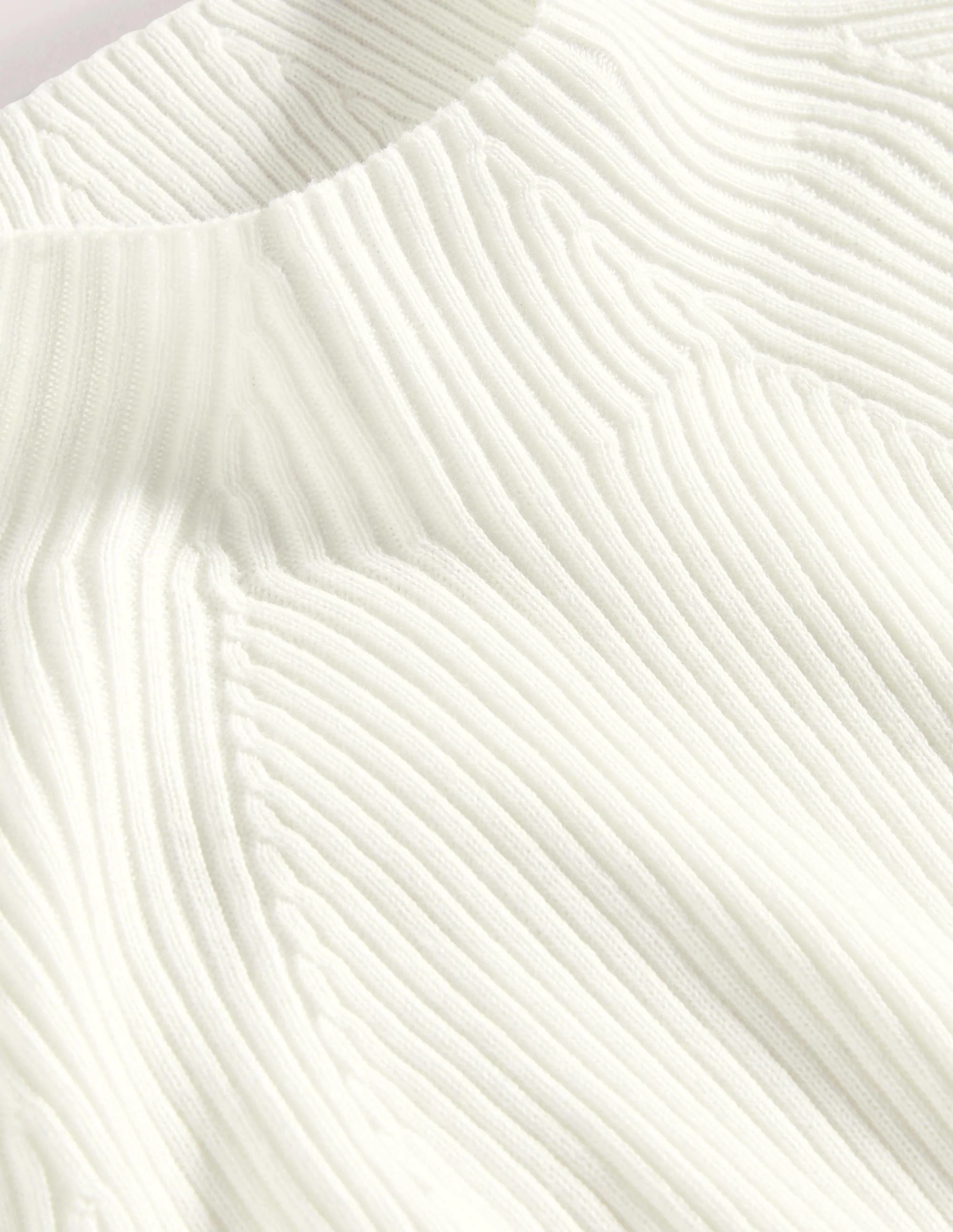 Ribbed High Neck Sweater-Ivory - Image 5