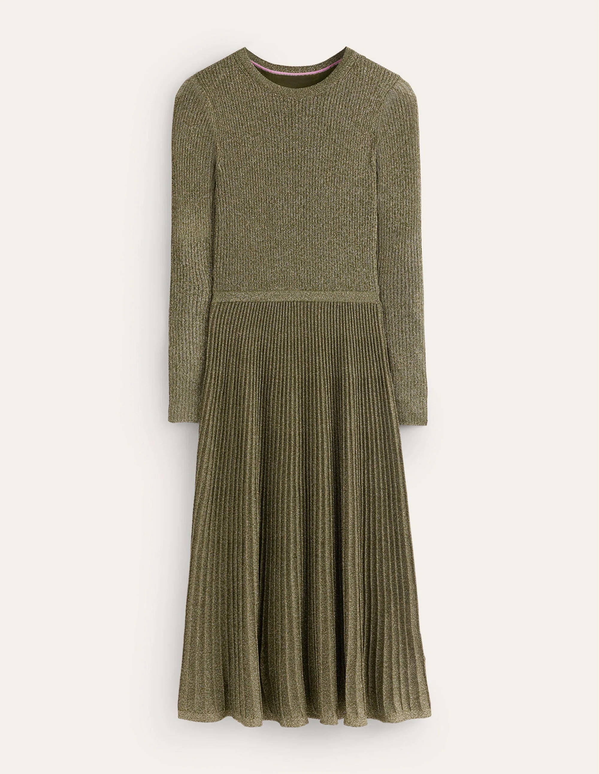 Ribbed Metallic Dress-Gold - Image 5