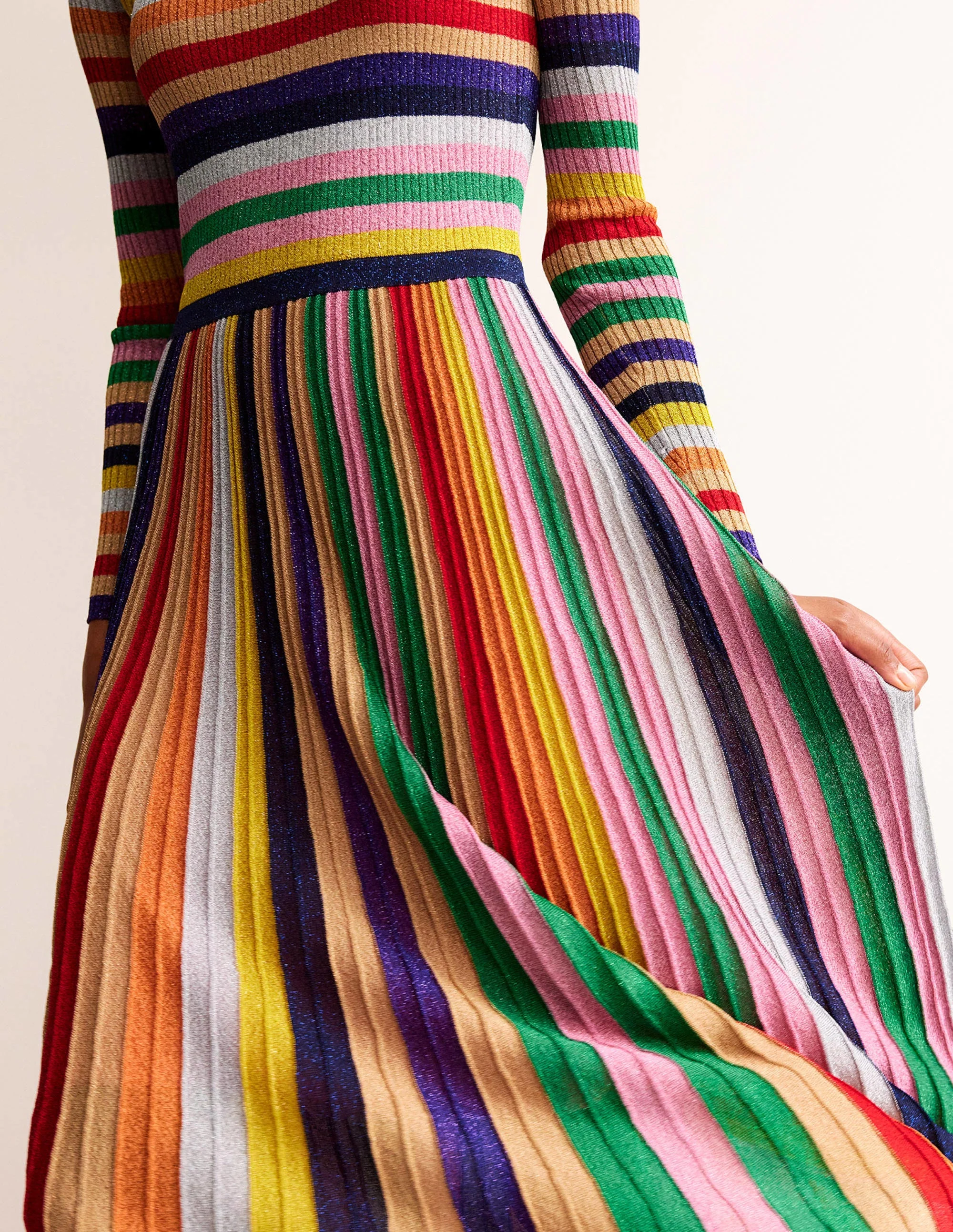Ribbed Metallic Dress-Multi - Image 2