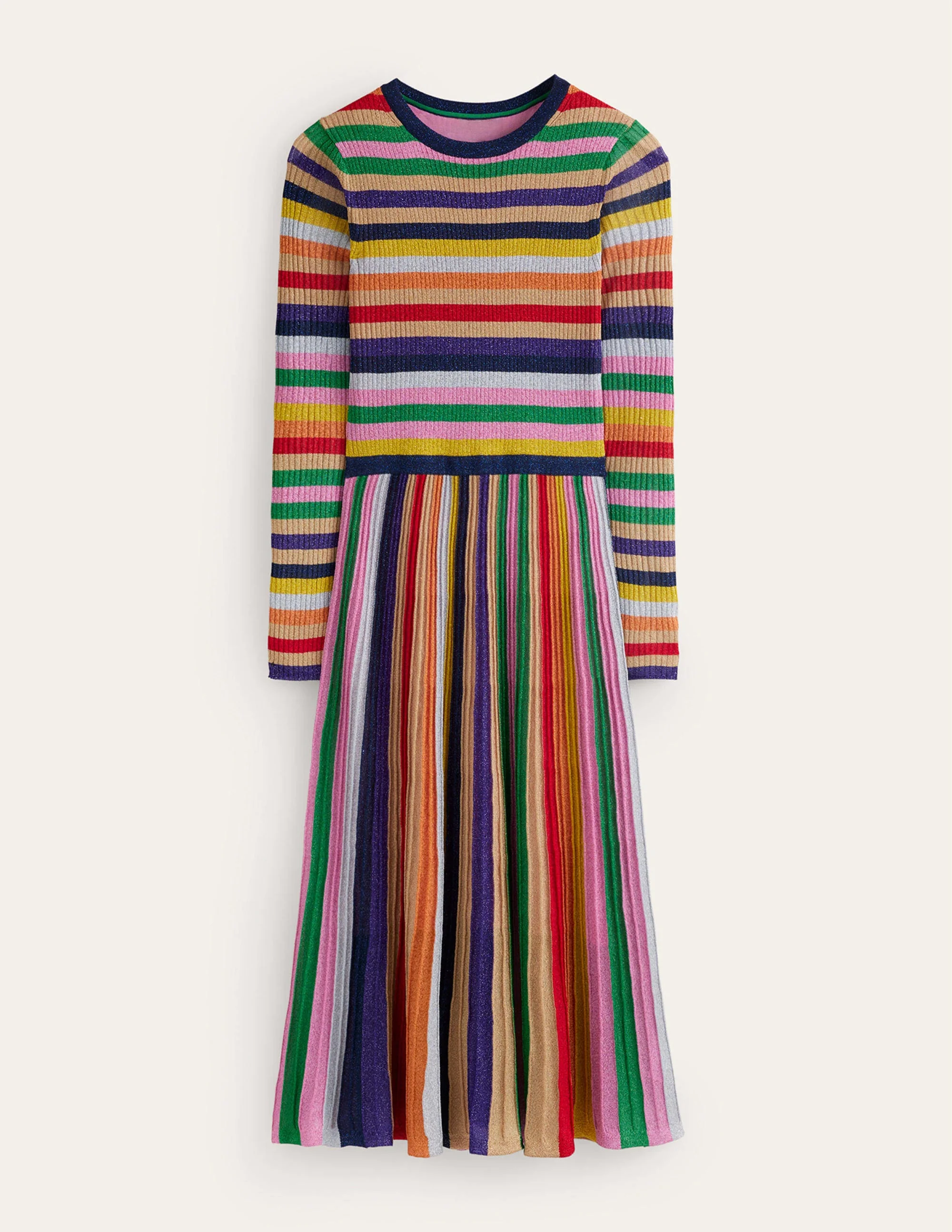 Ribbed Metallic Dress-Multi - Image 8