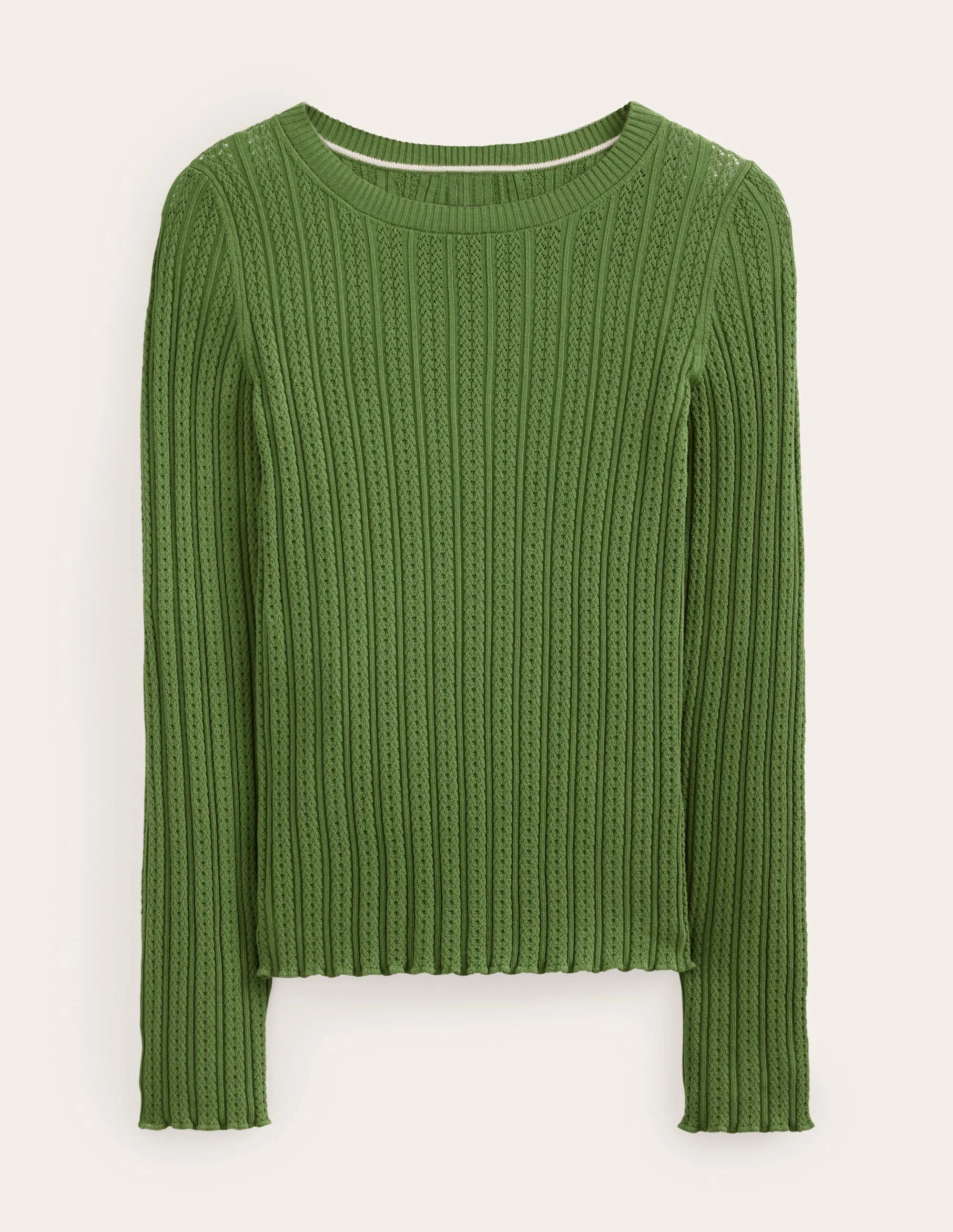 Ribbed Pointelle Top-Park Ranger - Image 2