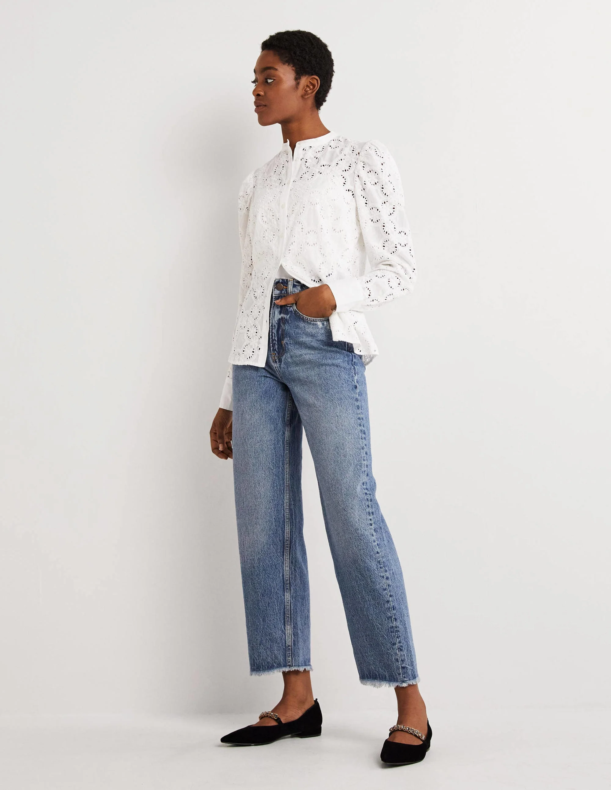 Rigid Straight Jeans-Mid Vintage