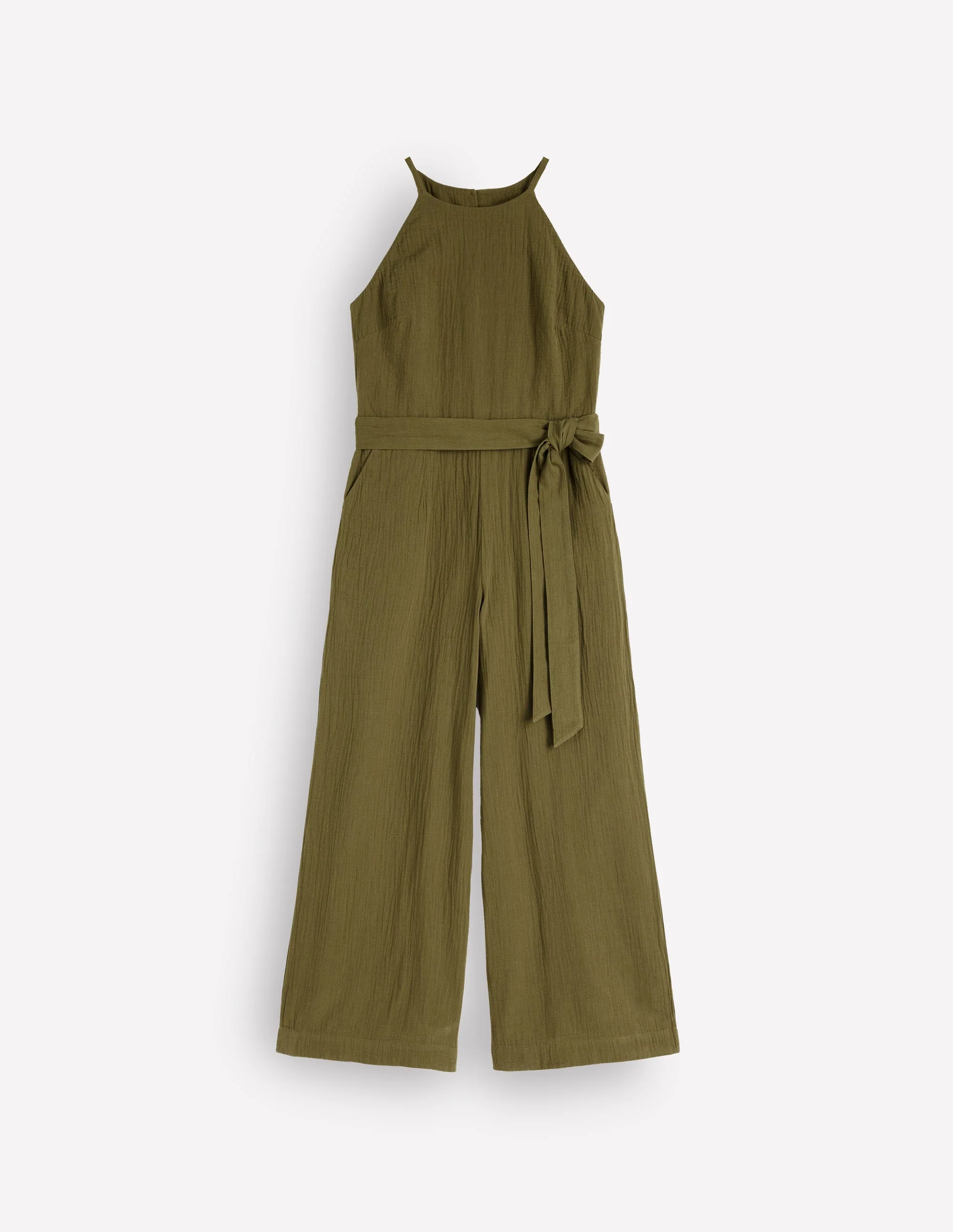 Rosa Double Cloth Jumpsuit-Olive - Image 5