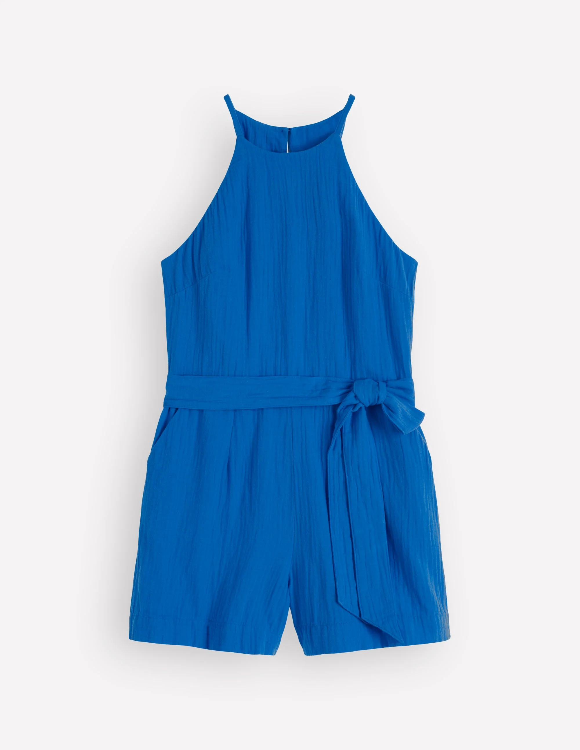Rosa Double Cloth Playsuit-Kingfisher Blue - Image 5