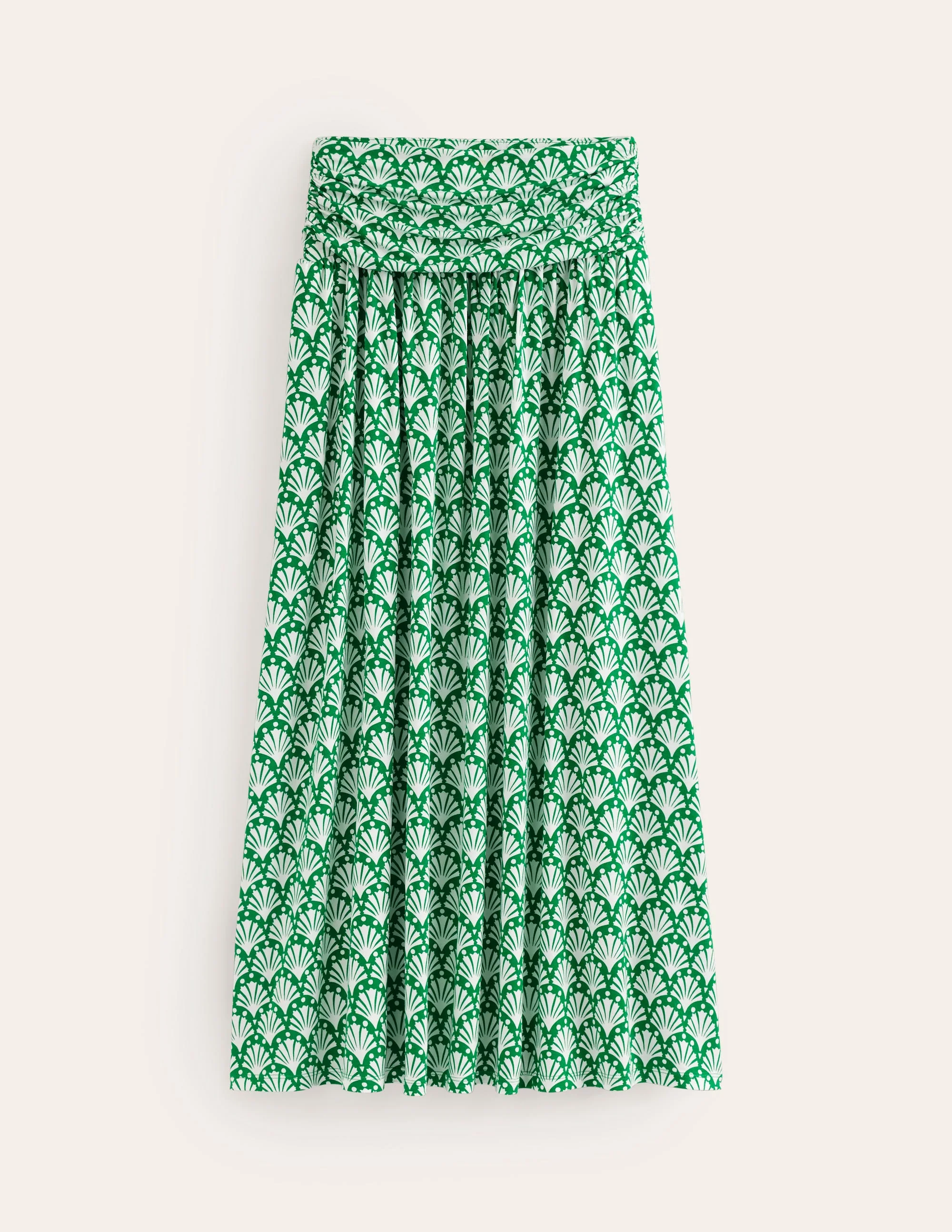 Rosaline Jersey Skirt-Green Tambourine, Shells - Image 5