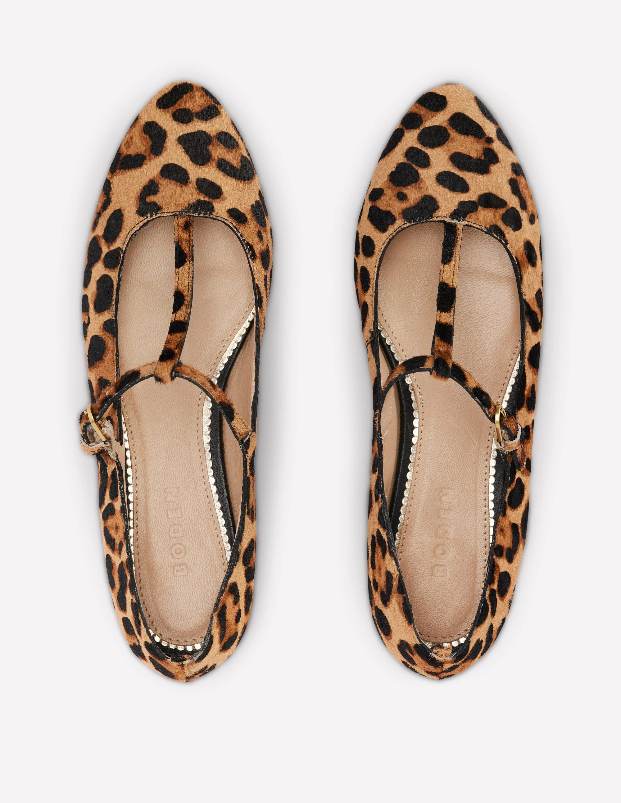 Round Toe T-Bar Flats-Leopard - Image 5