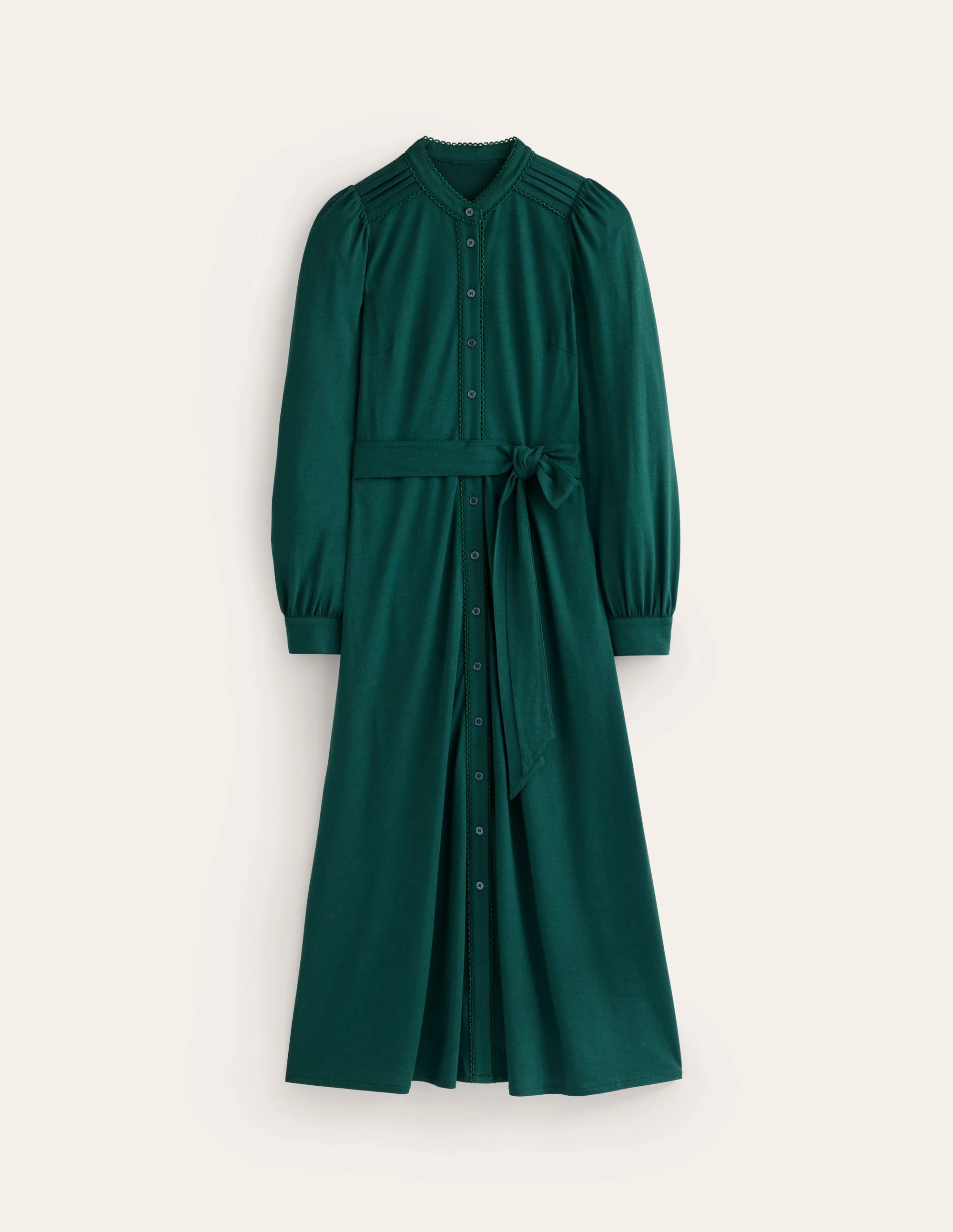 Rowena Trim Jersey Shirt Dress-Glade - Image 5