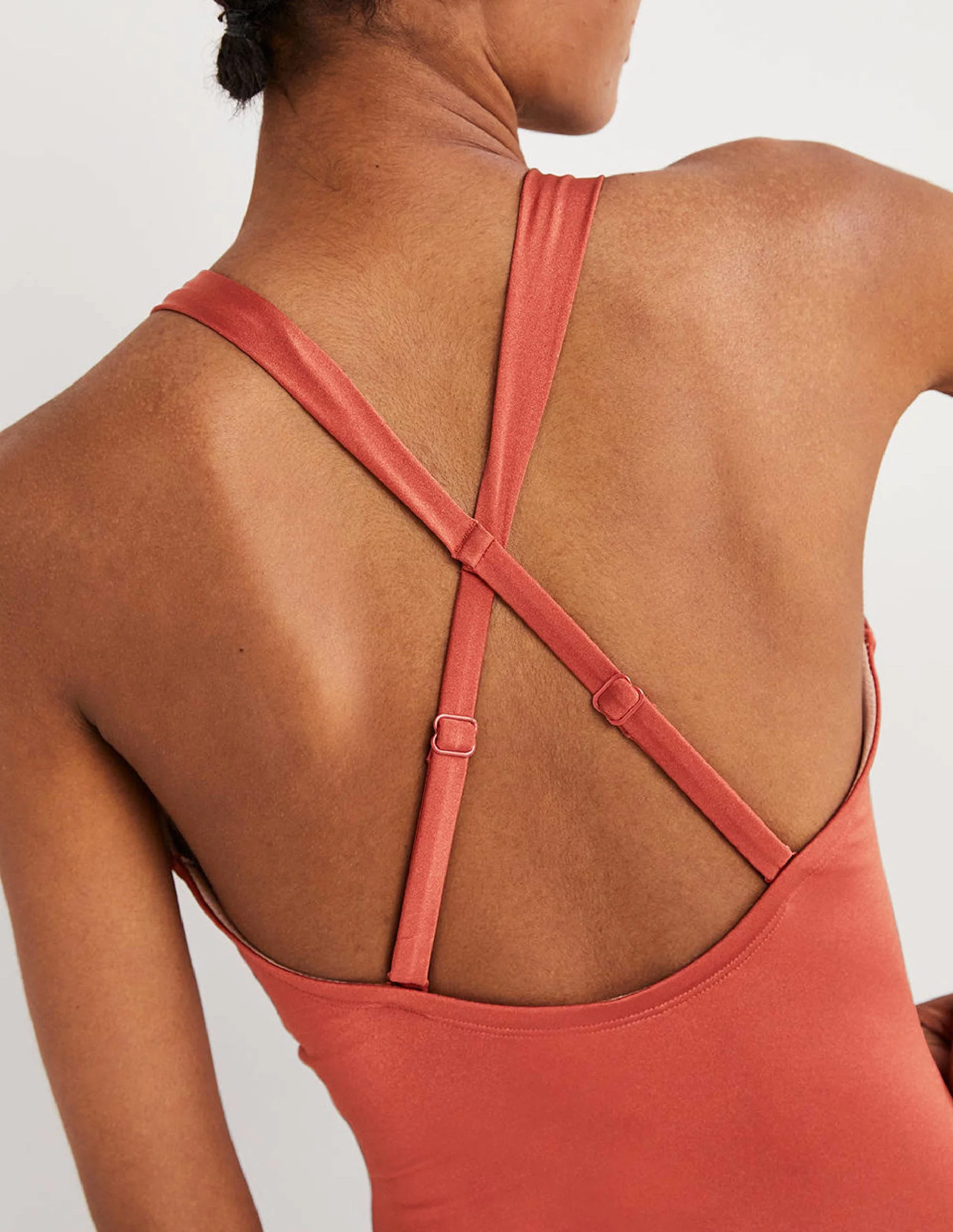 Ruched Halterneck Swimsuit-Chili Oil - Image 5