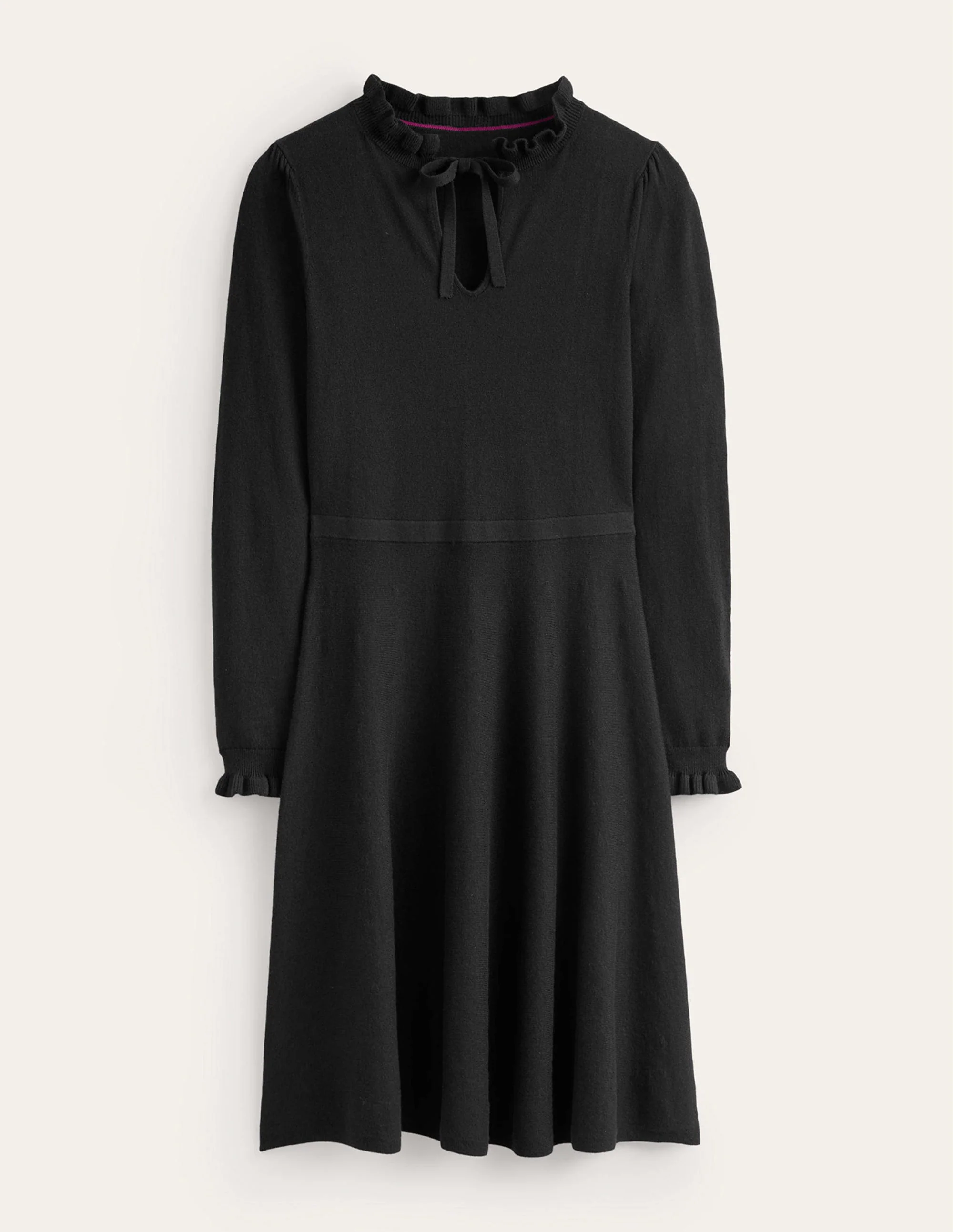 Ruffle-Detail Dress-Black - Image 5