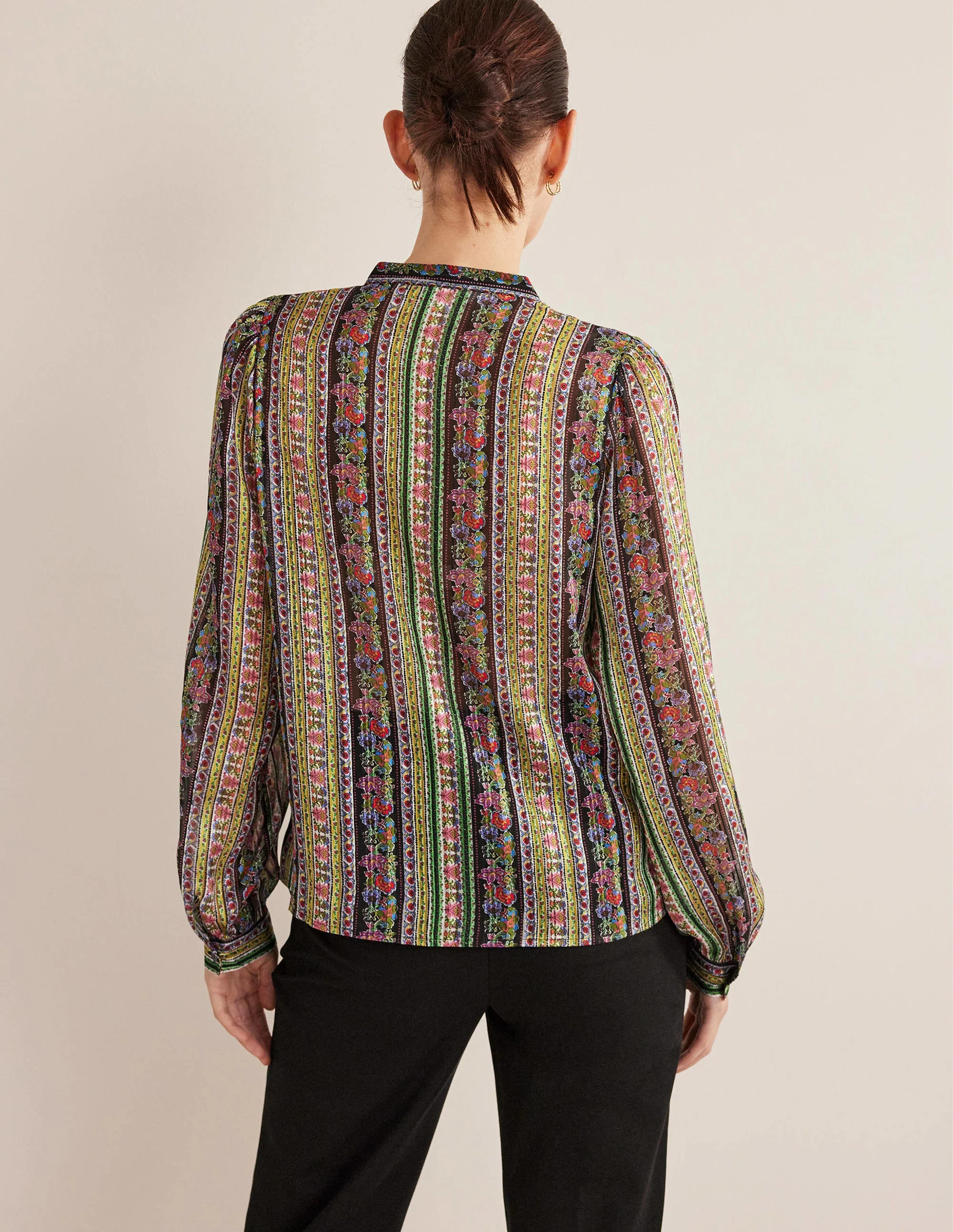 Ruffle Printed Shirt-Multi, Carnation Bloom - Image 3