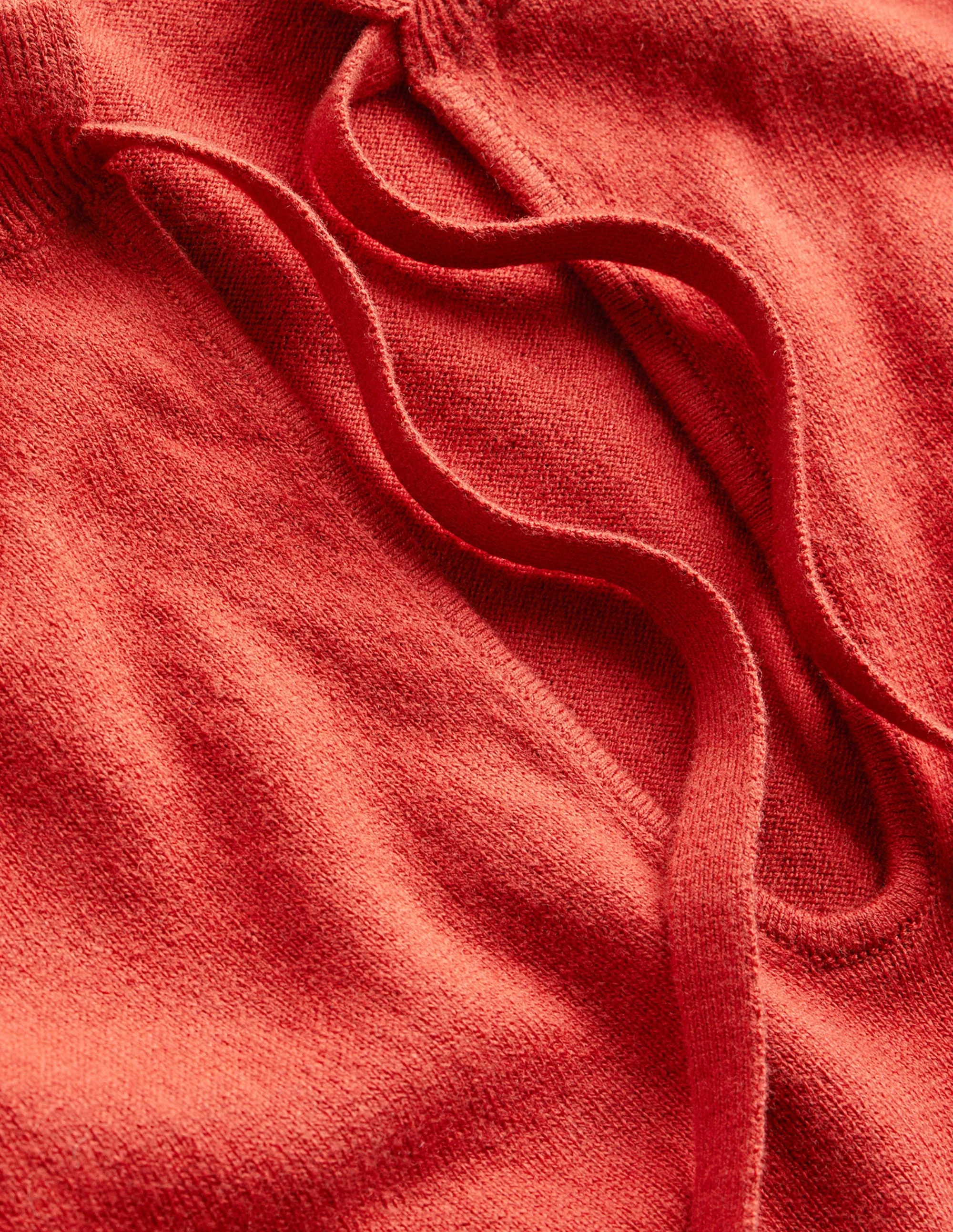 Ruffle Tie-Neck Sweater-Chestnut Brown - Image 6