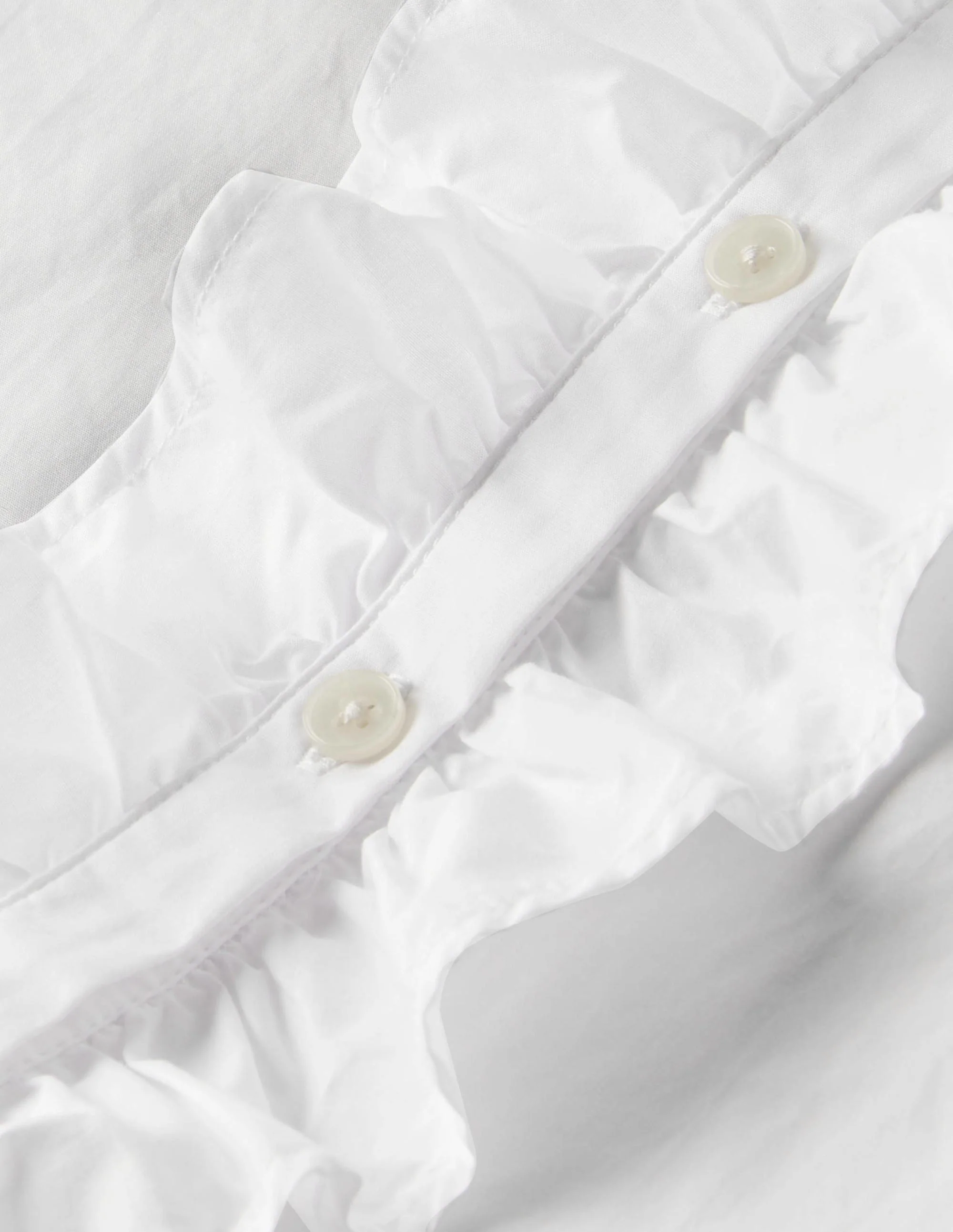 Ruffle Trim Collar Shirt-White - Image 11