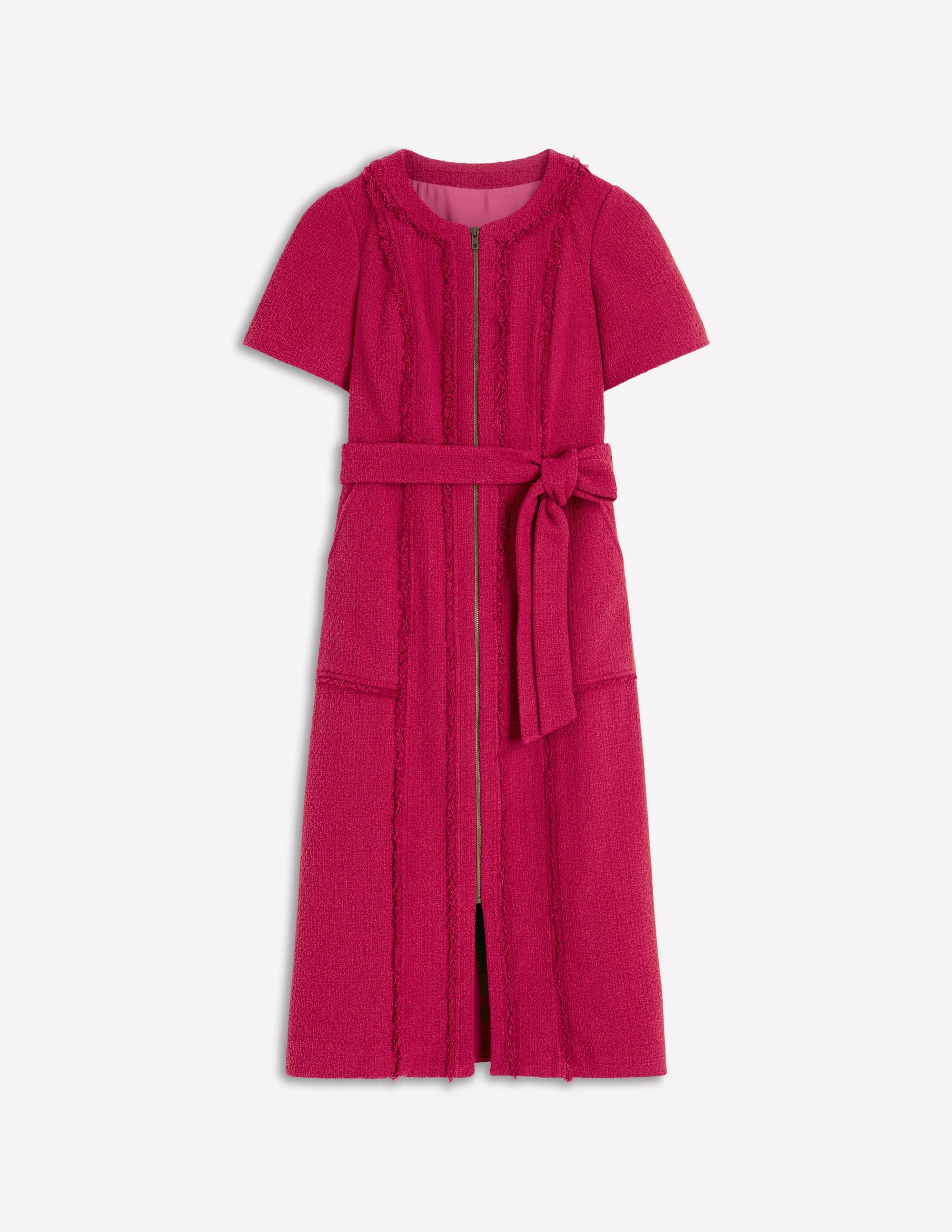 Ruth Zip Texture Dress-Berry - Image 5