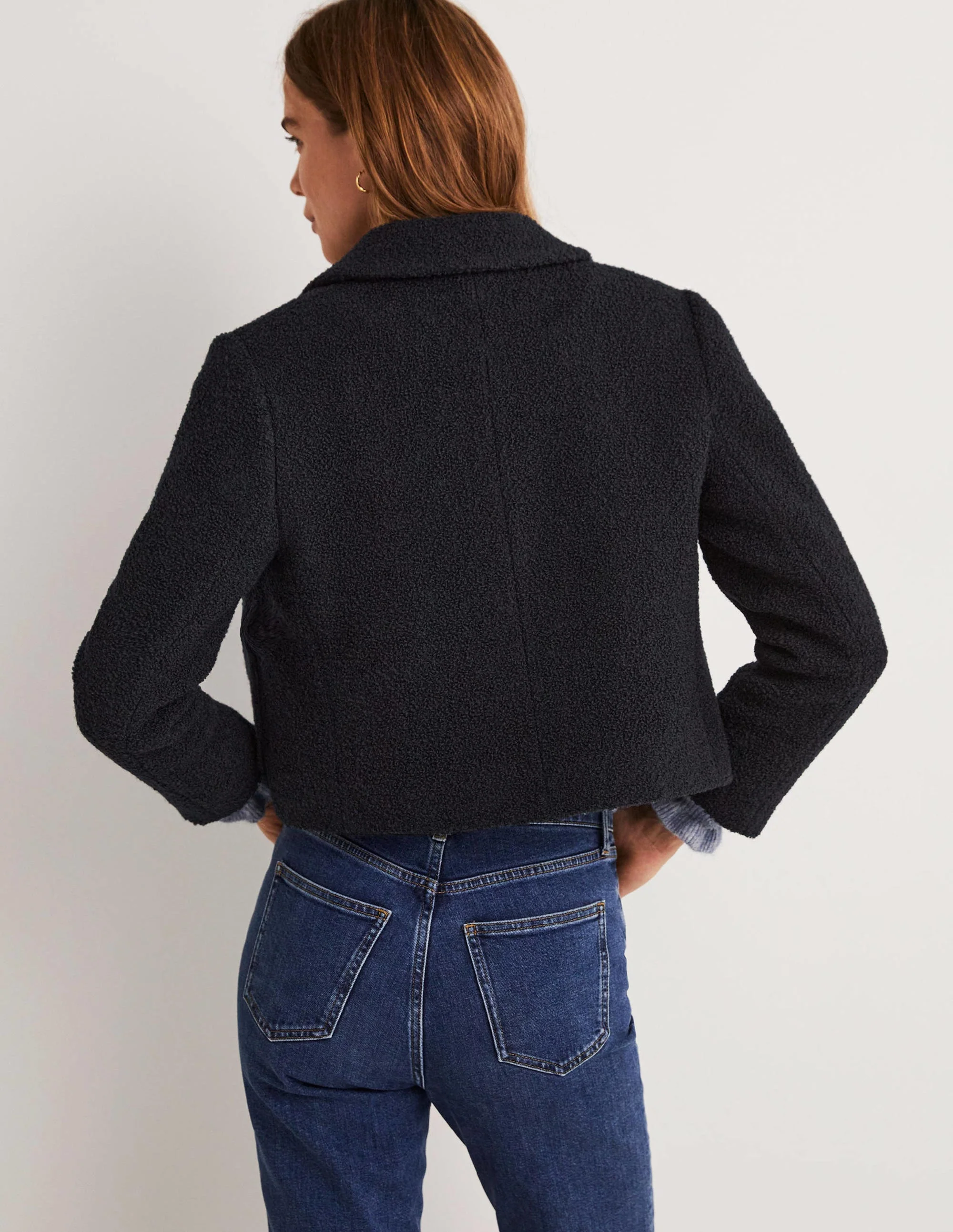 Rye Cropped Jacket-Navy - Image 3