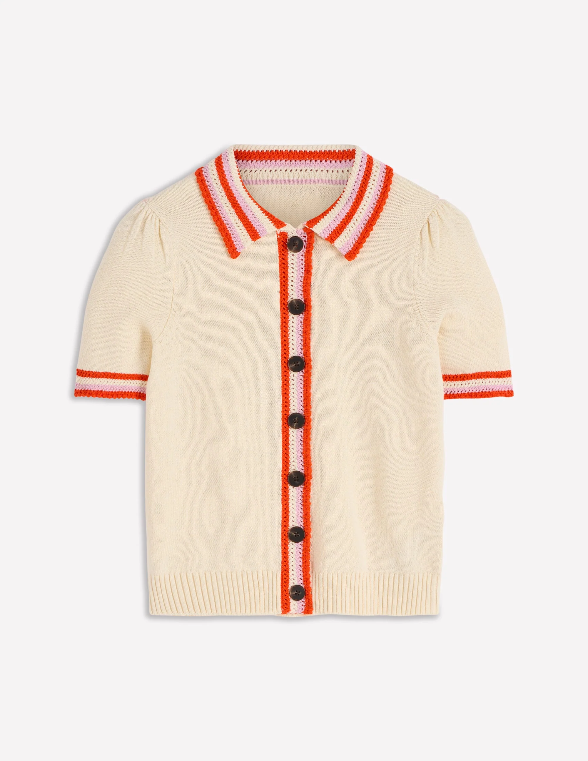 Saffron Crochet Trim Cardigan-Ivory - Image 6