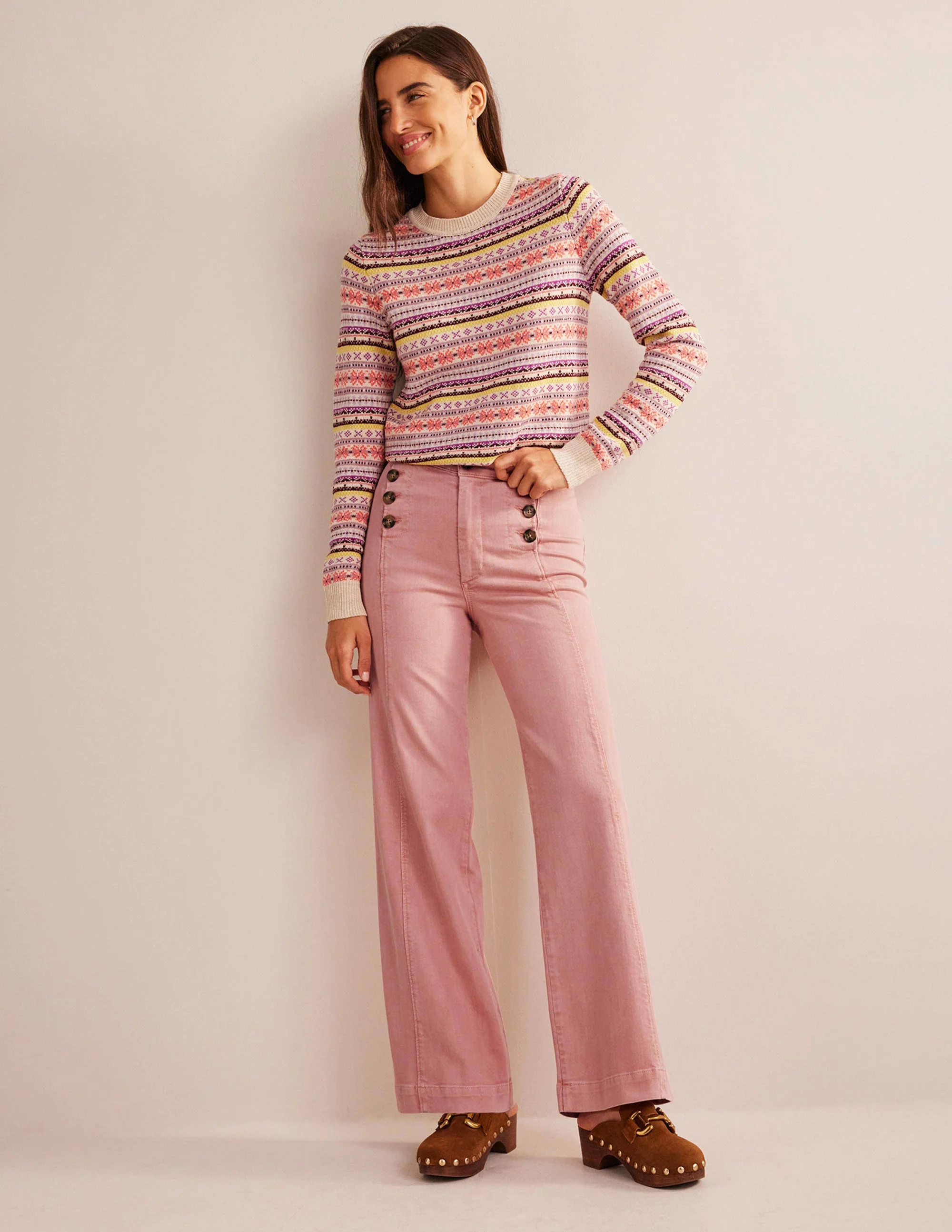 Sailor Wide Leg Pants-Pink - Image 4