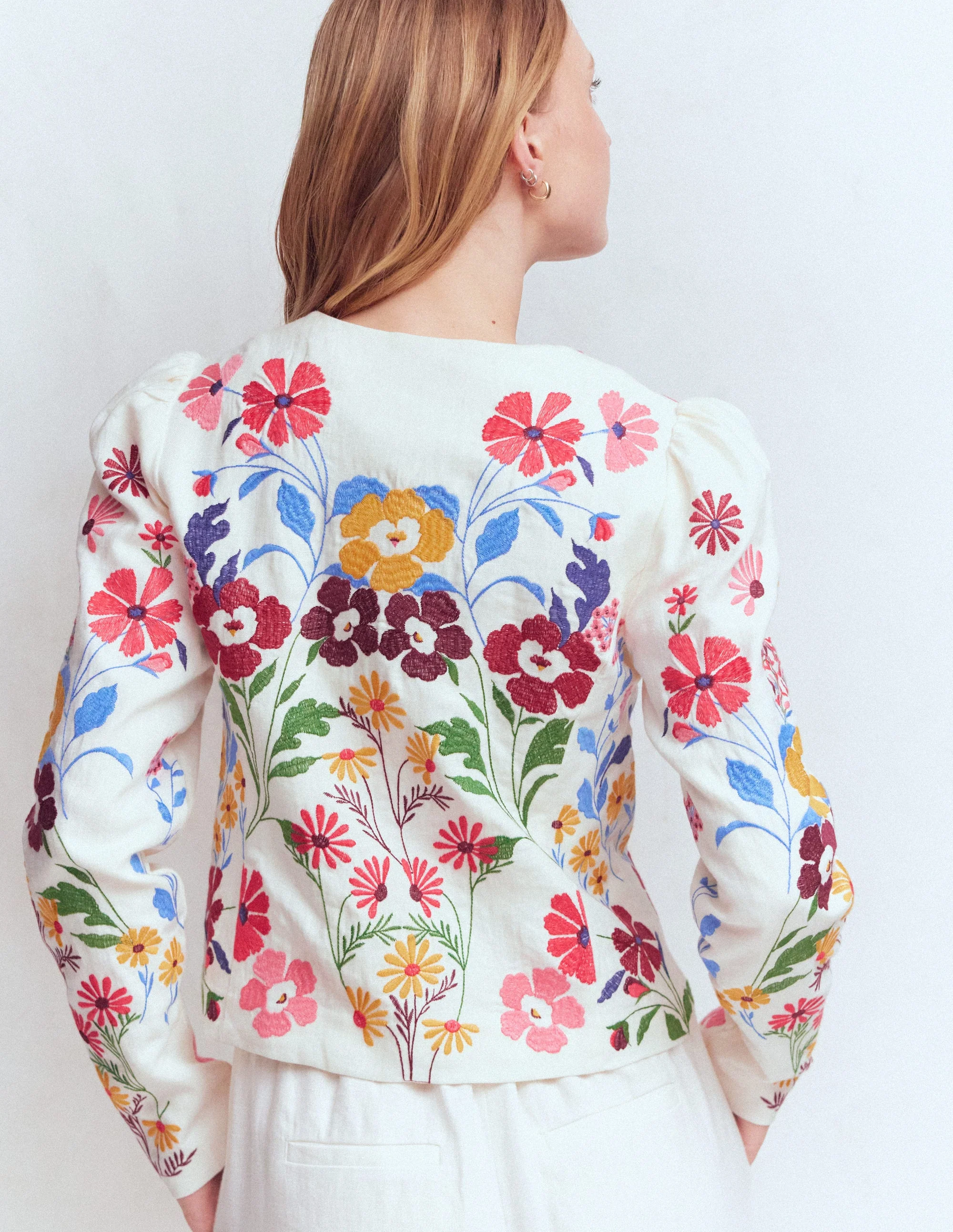 Salisbury Puff Sleeve Jacket-Multi, Embroidery - Image 4