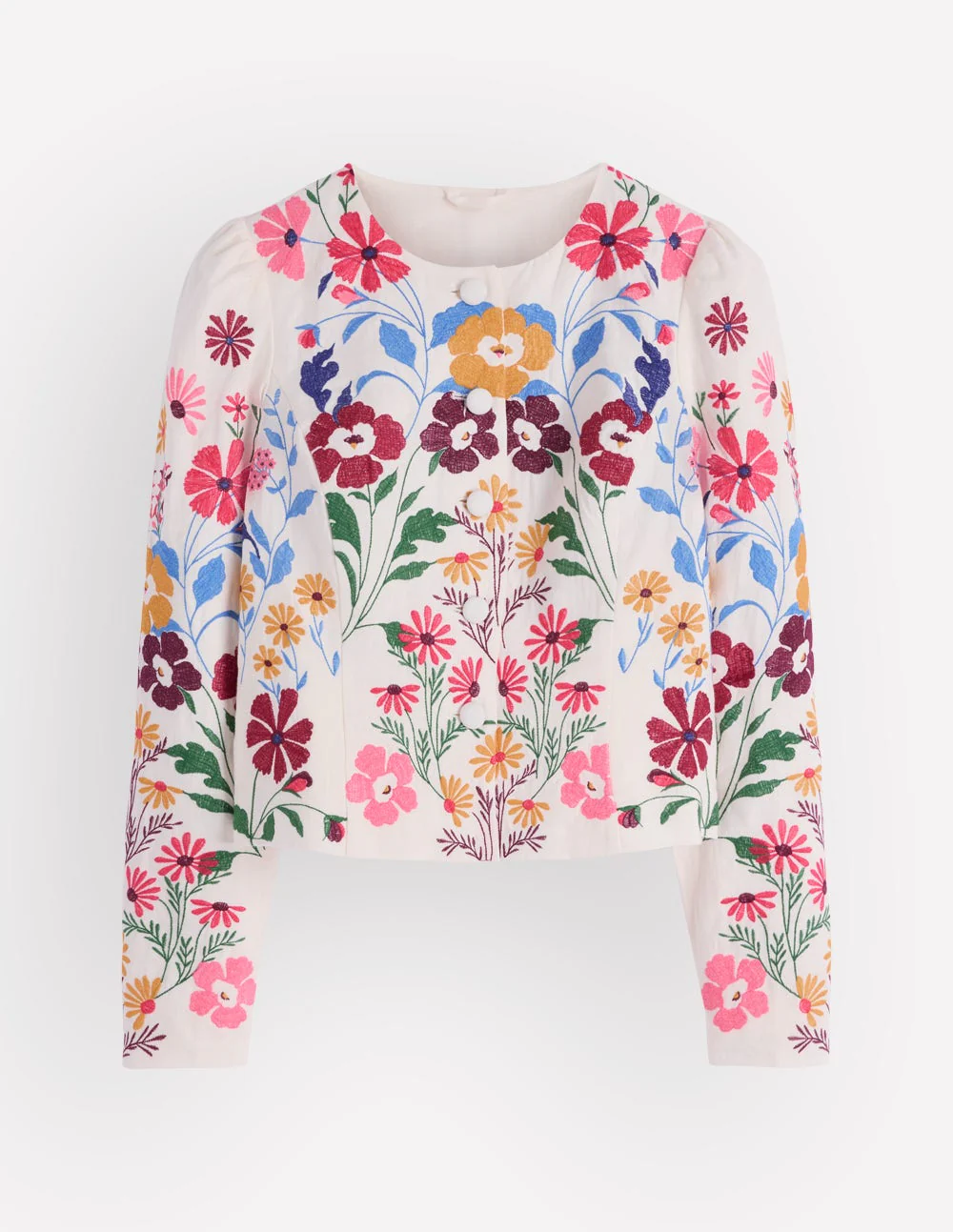 Salisbury Puff Sleeve Jacket-Multi, Embroidery - Image 7