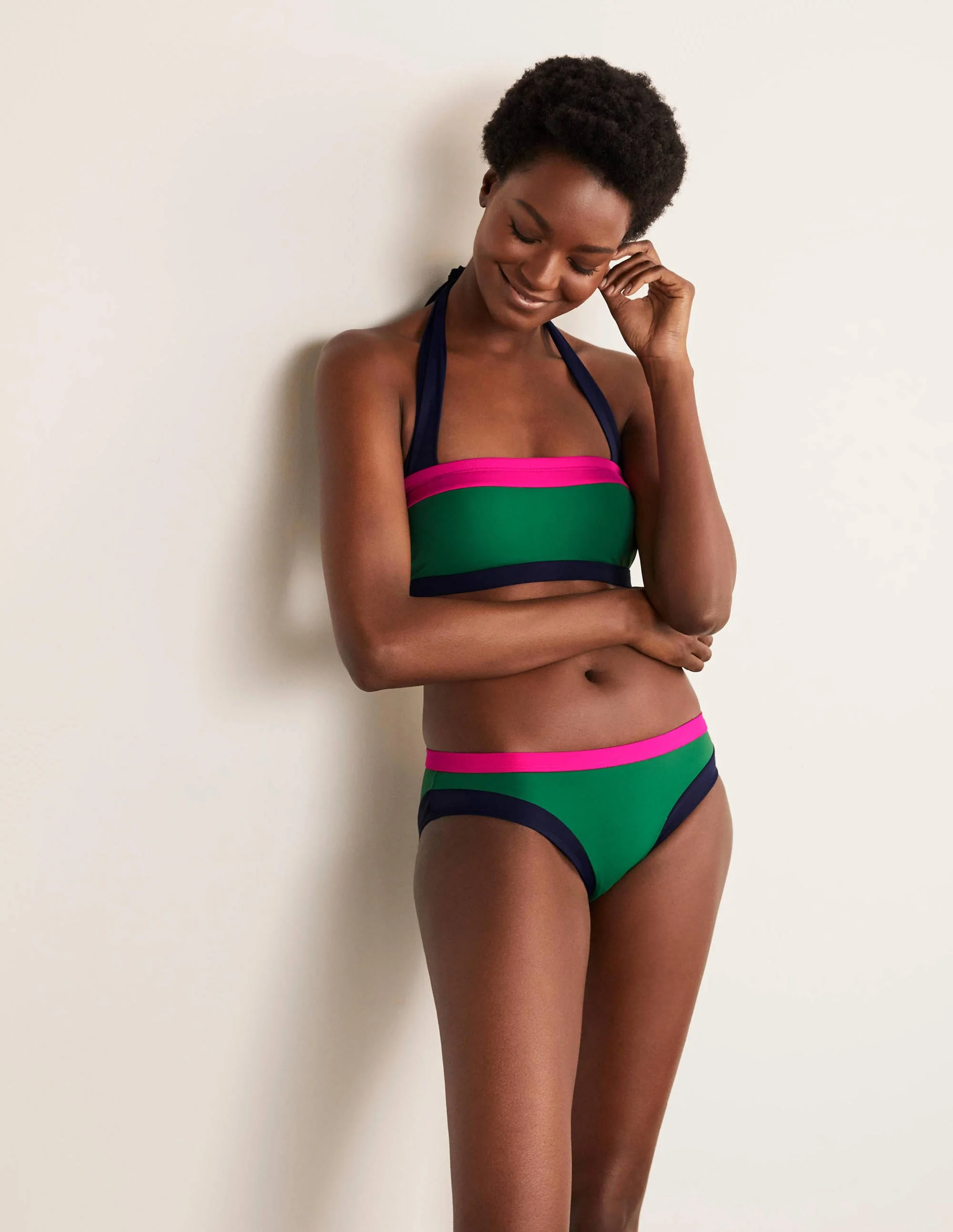 Santorini Bikini Bottoms-Verde Colourblock