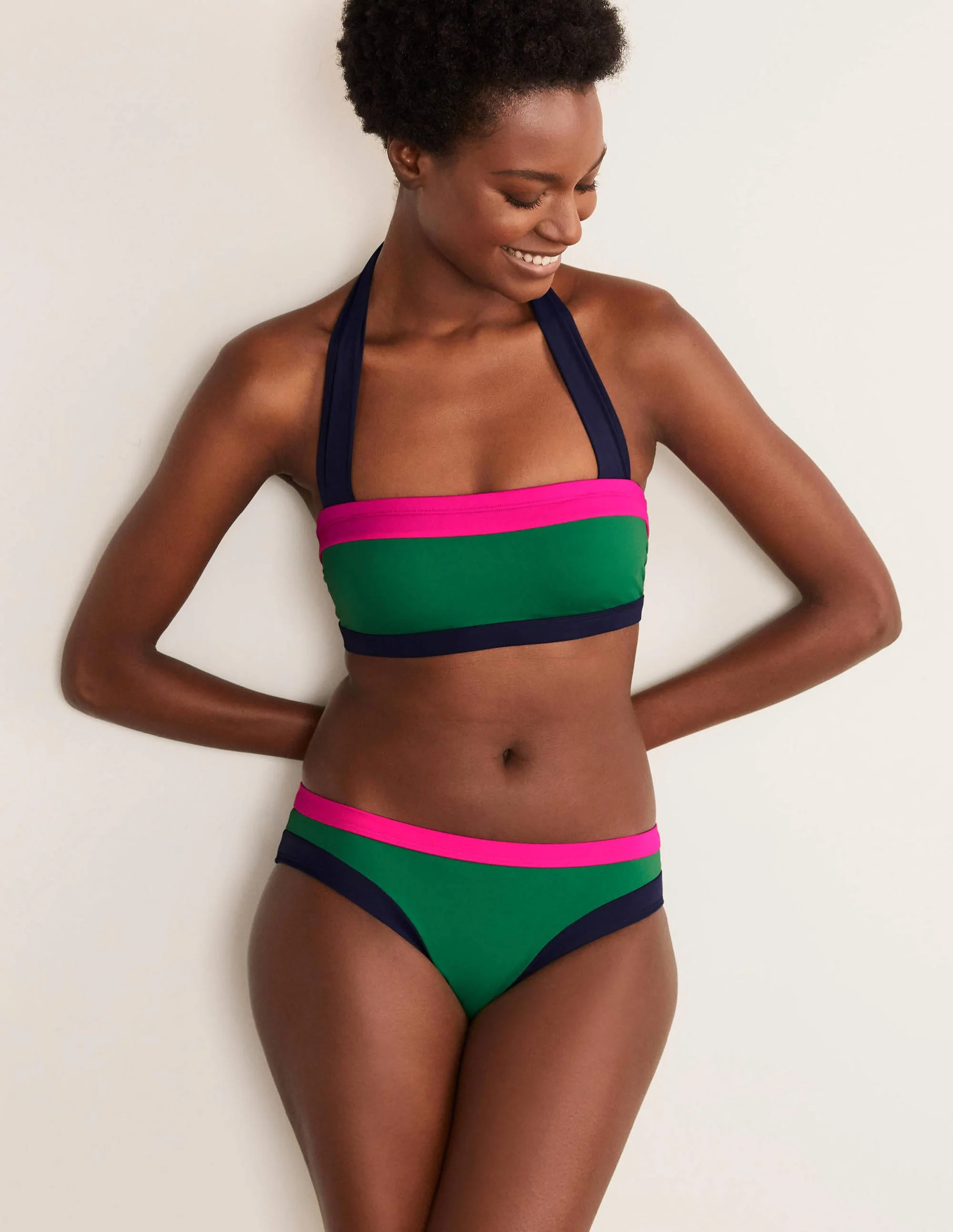 Santorini Bikini Bottoms-Verde Colourblock - Image 2