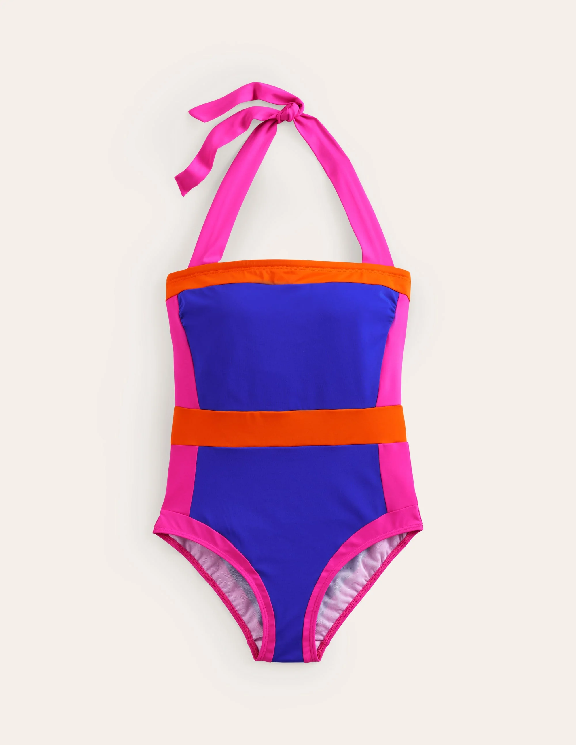 Santorini Halterneck Swimsuit-Blue/Pink Colourblock - Image 6