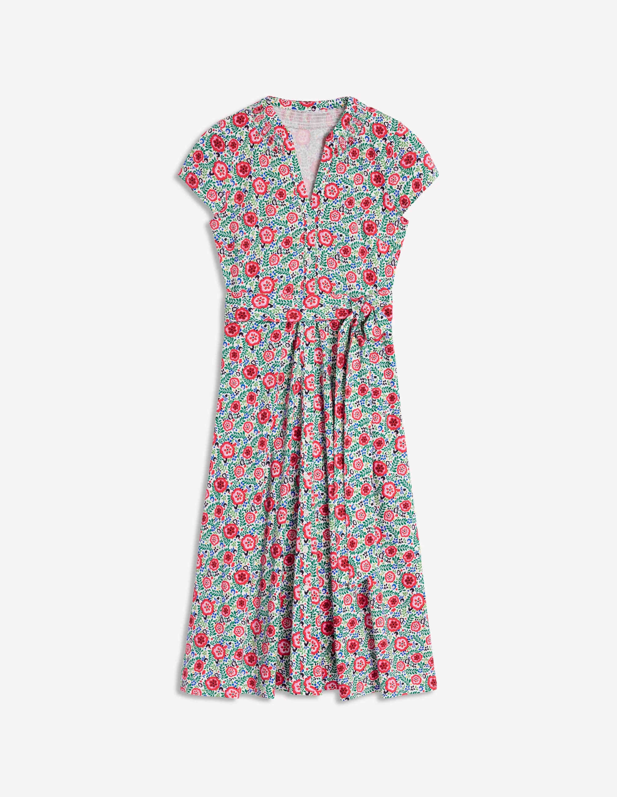 Sara Jersey Shirt Dress-Multi, Foliage Scatter - Image 4