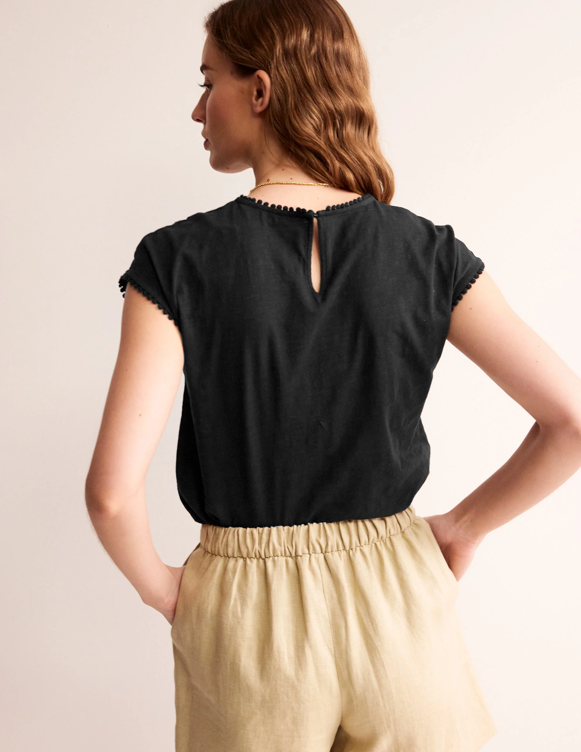 Sasha Broderie T-Shirt-Black - Image 3