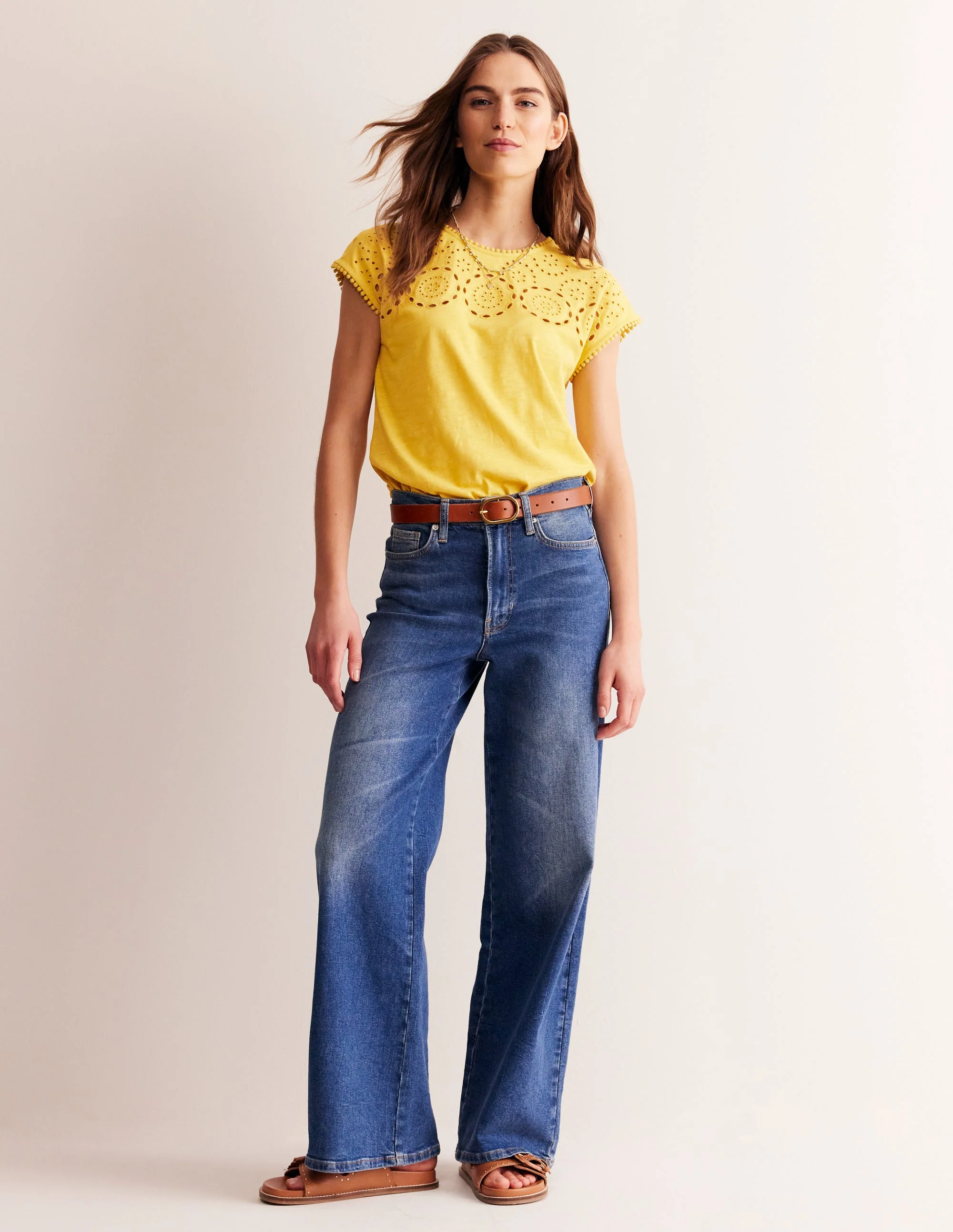 Sasha Broderie T-Shirt-Ceylon Yellow - Image 4