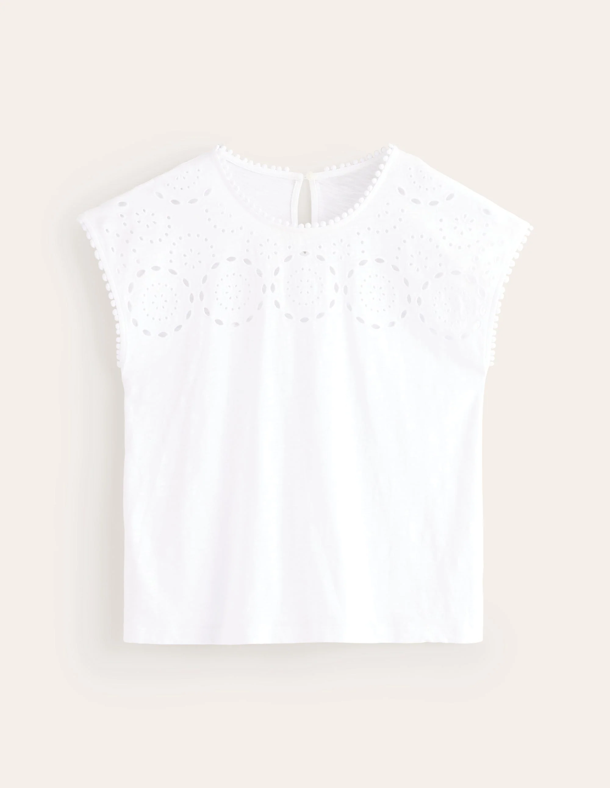 Sasha Broderie T-Shirt-White - Image 6