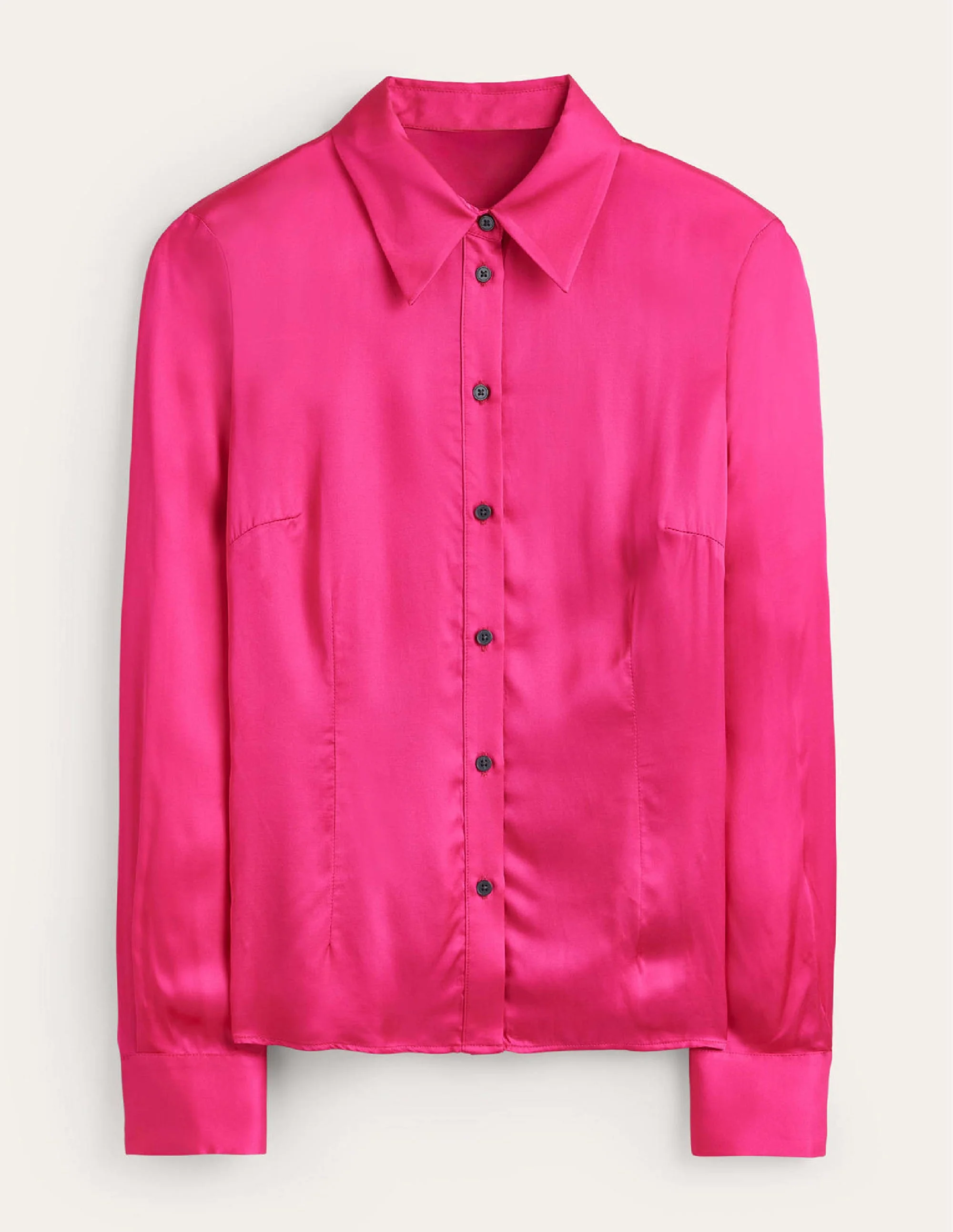 Saskia Satin Shirt-Vibrant Pink - Image 6