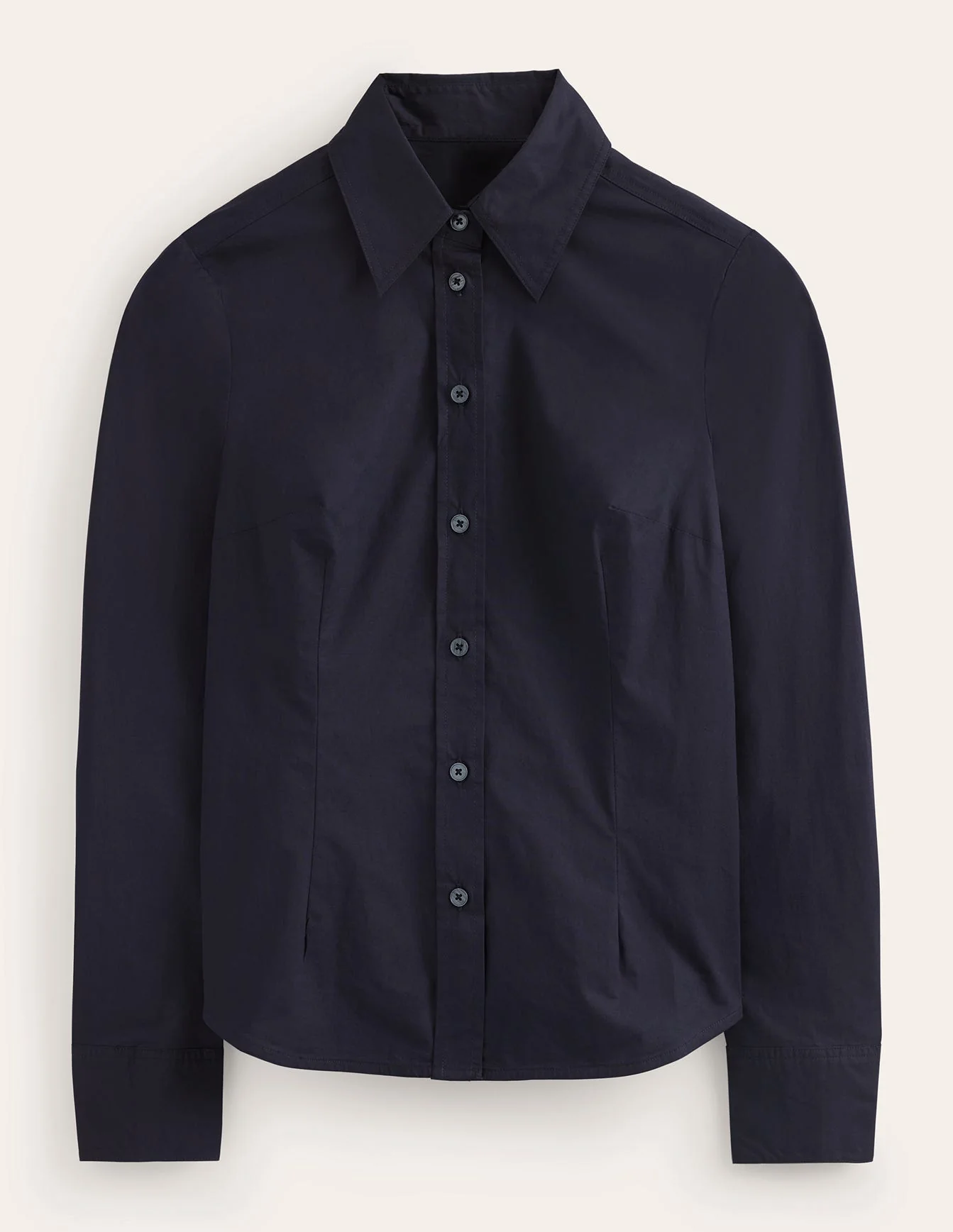Saskia Stretch Cotton Shirt-Navy - Image 5