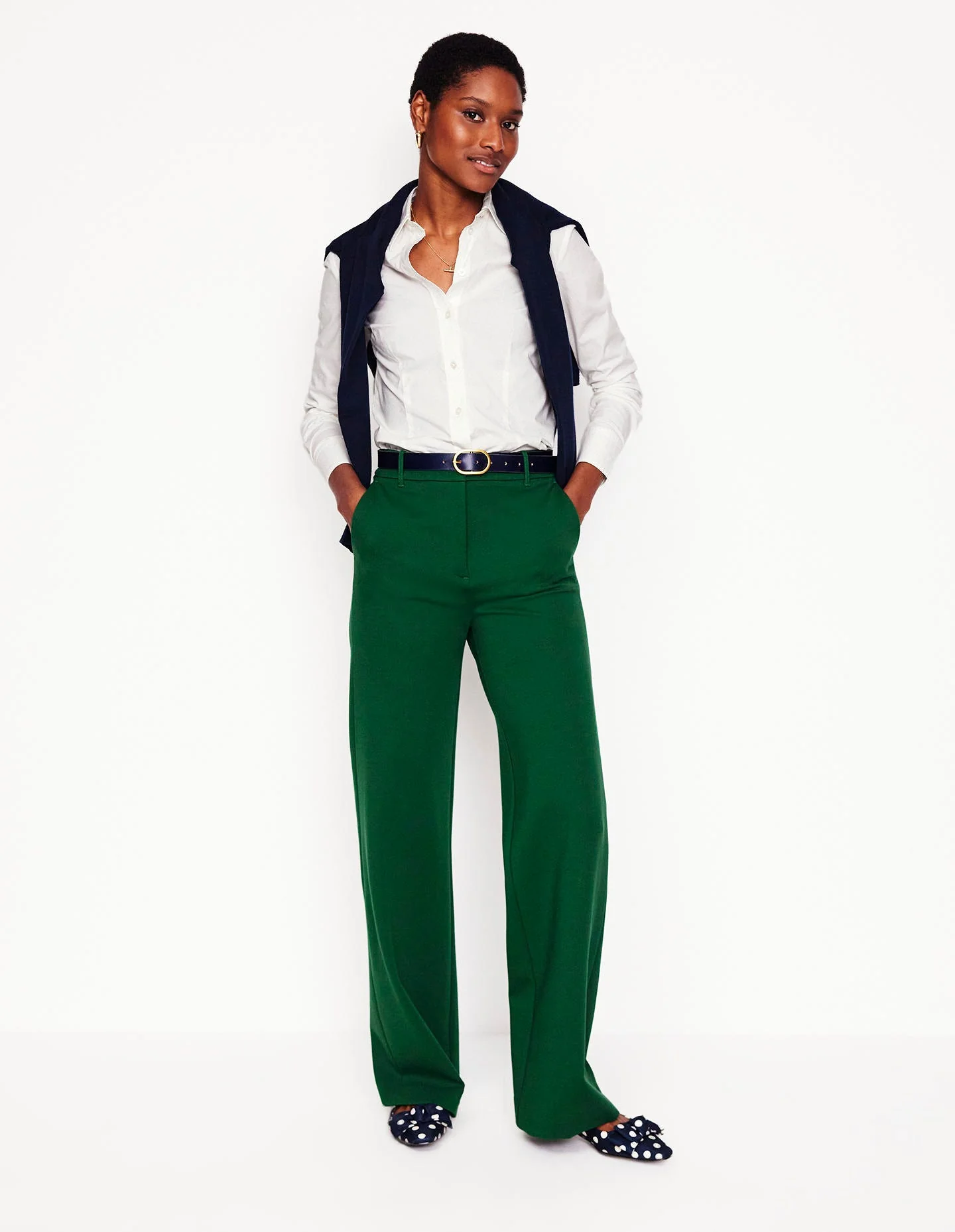 Saskia Stretch Cotton Shirt-White - Image 4