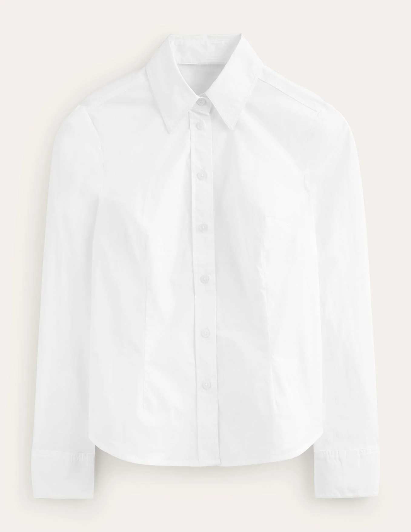 Saskia Stretch Cotton Shirt-White - Image 5